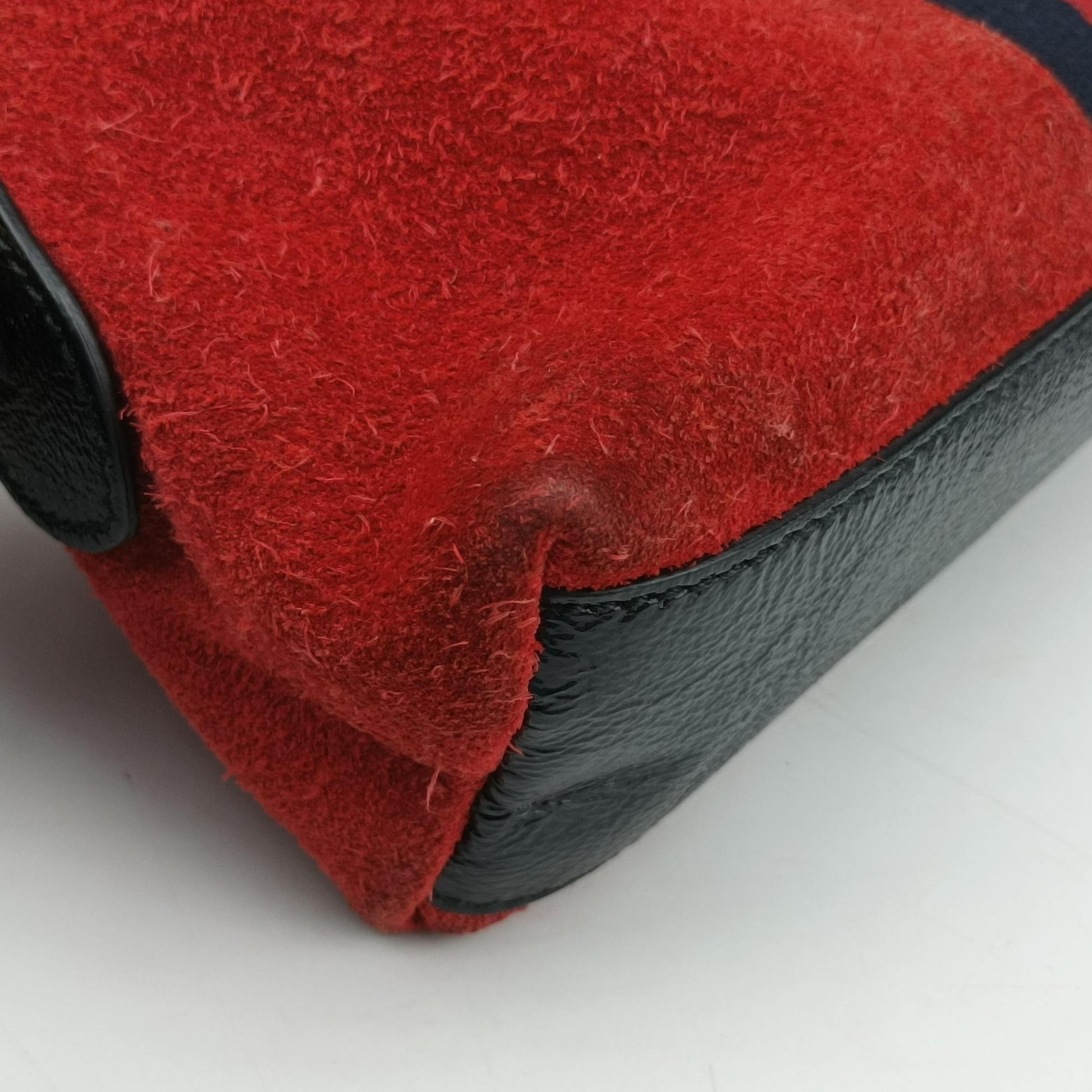 Ophidia Red×black Suede×leather 499621 H023568595オフィディア レッド×ブラック スエード×レザー 499621 H023568595