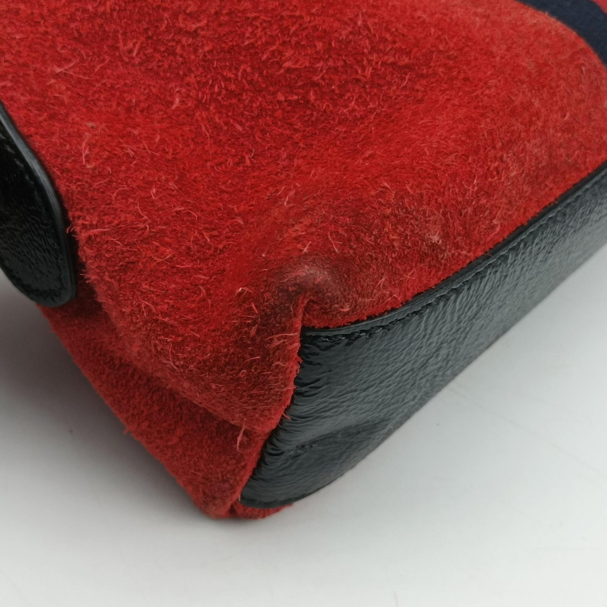 Ophidia Red×black Suede×leather 499621 H023568595オフィディア レッド×ブラック スエード×レザー 499621 H023568595