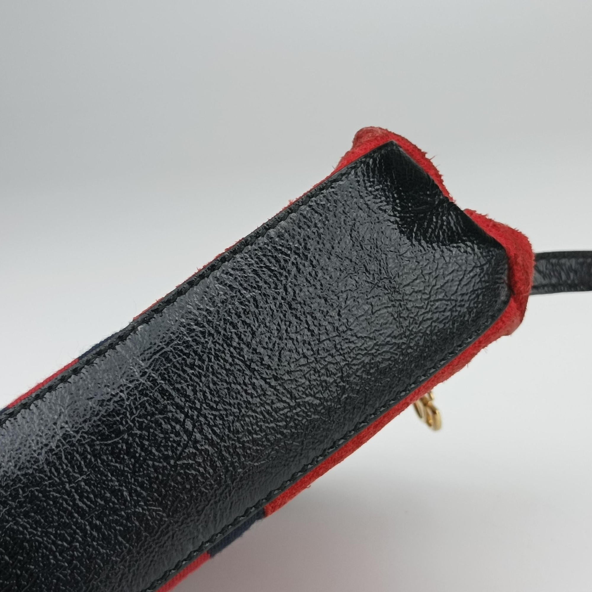 Ophidia Red×black Suede×leather 499621 H023568595オフィディア レッド×ブラック スエード×レザー 499621 H023568595