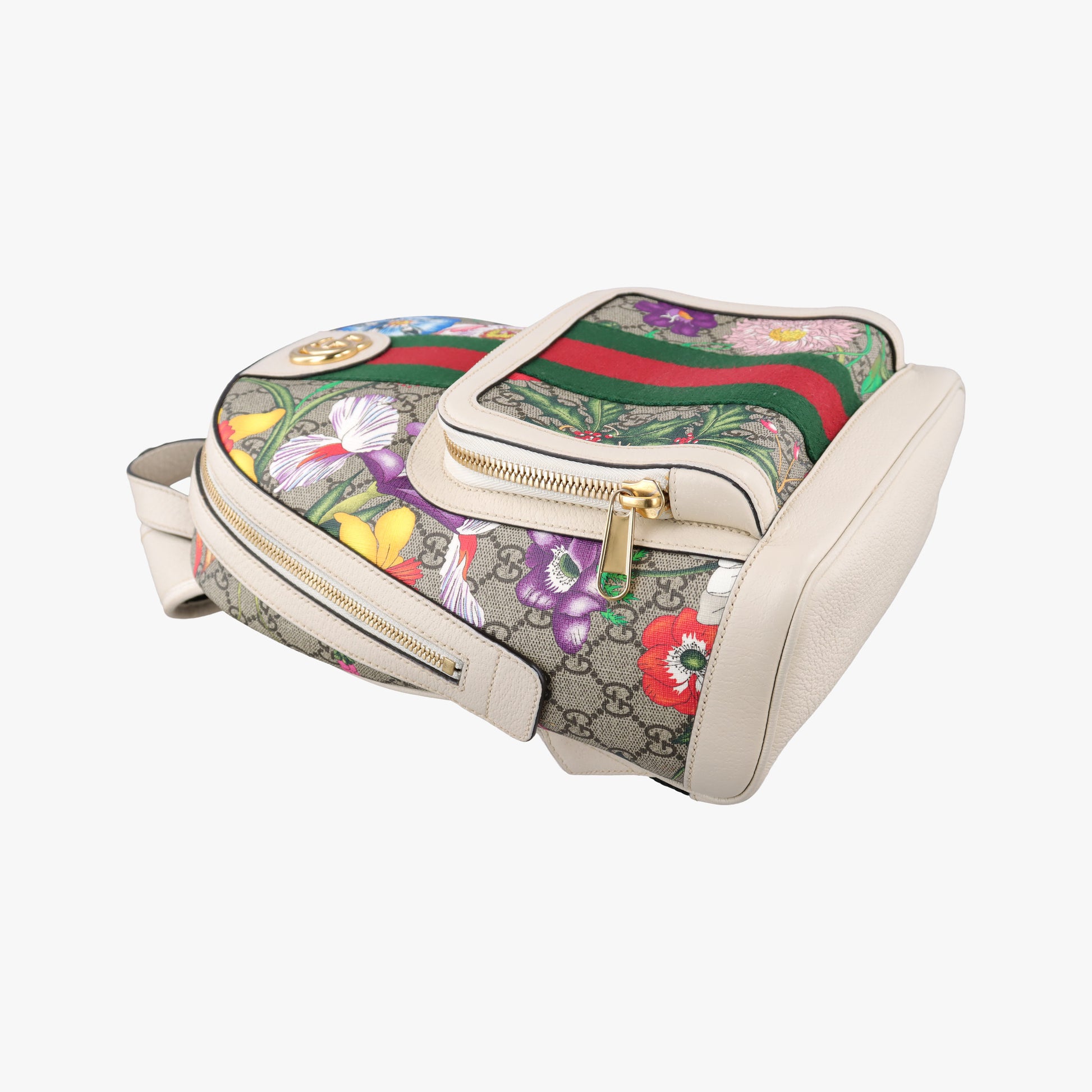 Ophidia Flora Multicolour PVC coated canvas×Leather 547965 A030283775オフィディア フローラ マルチカラー PVCコーティングキャンバス×レザー 547965 A030283775