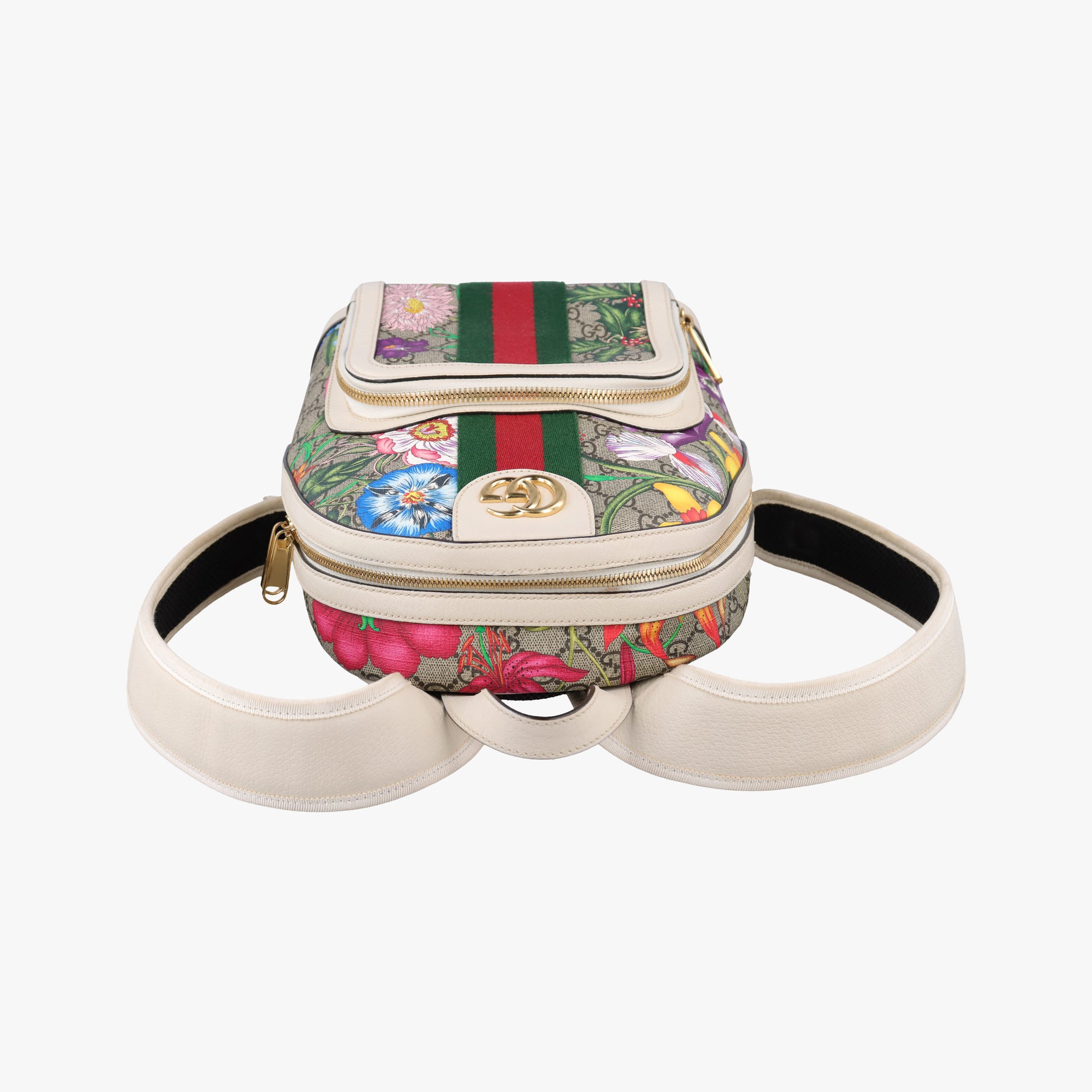 Ophidia Flora Multicolour PVC coated canvas×Leather 547965 A030283775オフィディア フローラ マルチカラー PVCコーティングキャンバス×レザー 547965 A030283775