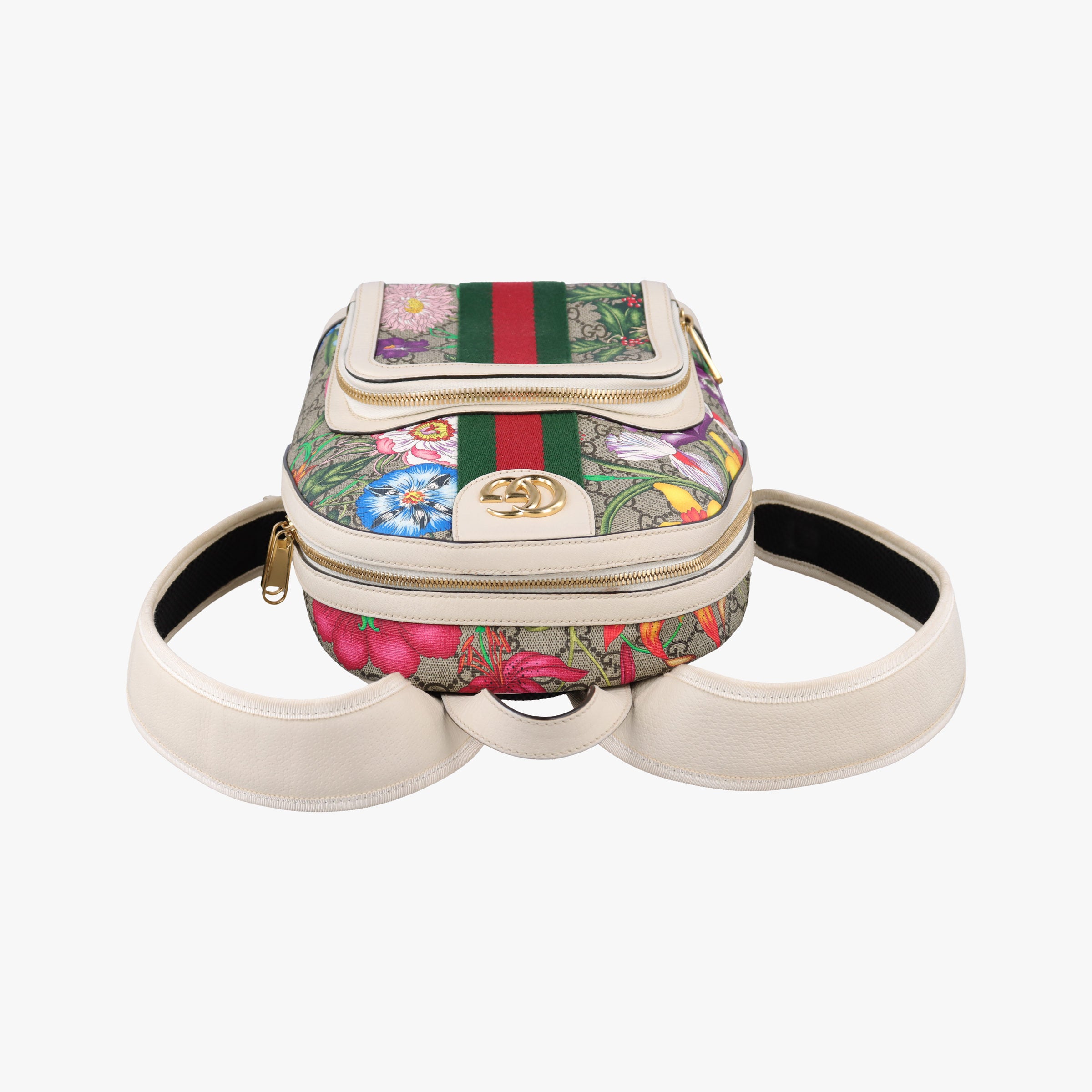 Ophidia Flora Multicolour PVC coated canvas×Leather 547965 A030283775オフィディア フローラ マルチカラー PVCコーティングキャンバス×レザー 547965 A030283775