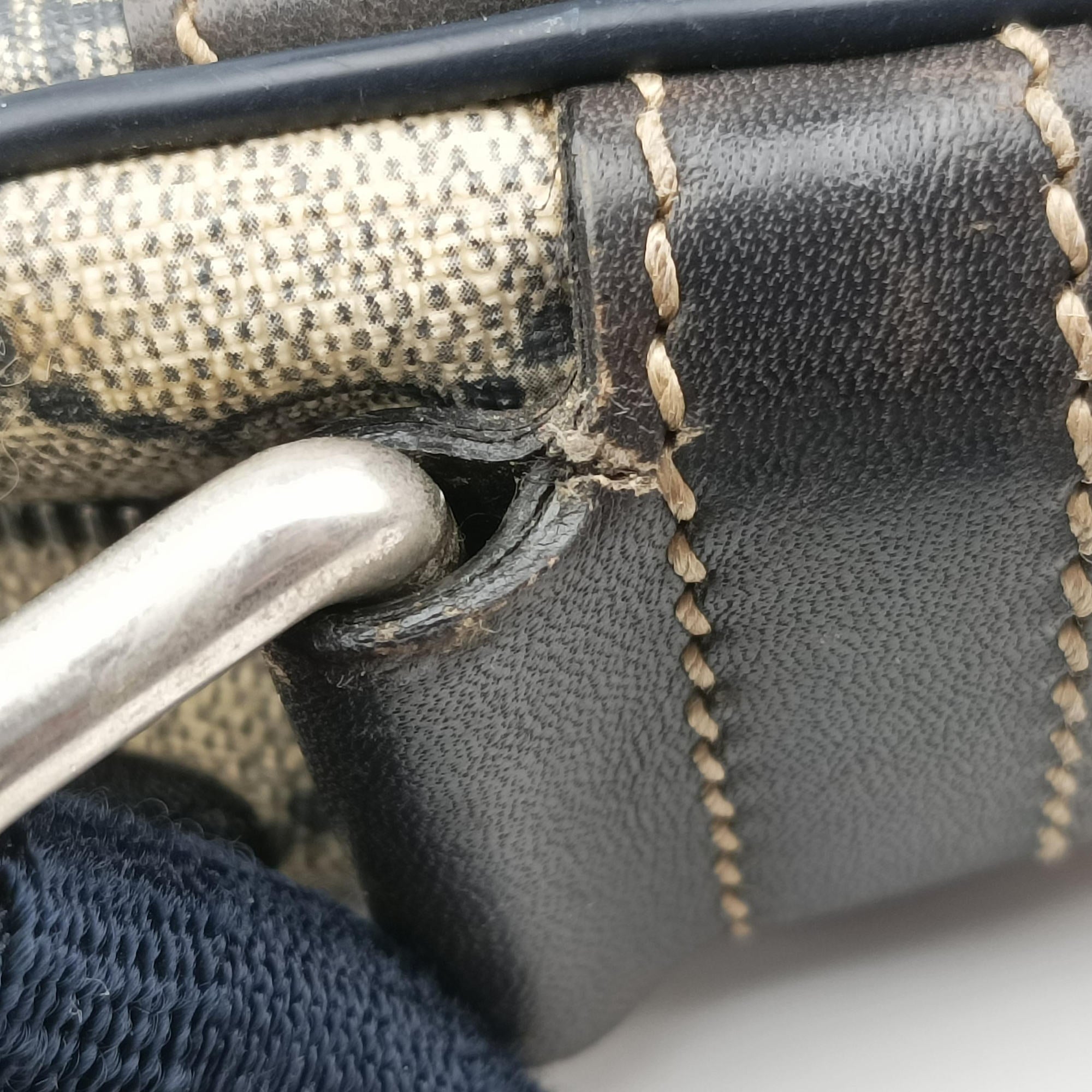 GG Supreme Messenger Beige × Navy PVC coated canvas×leather 201448 B7980659GGスプリーム メッセンジャー ベージュ×ネイビー PVCコーティングキャンバス×レザー 201448 B7980659