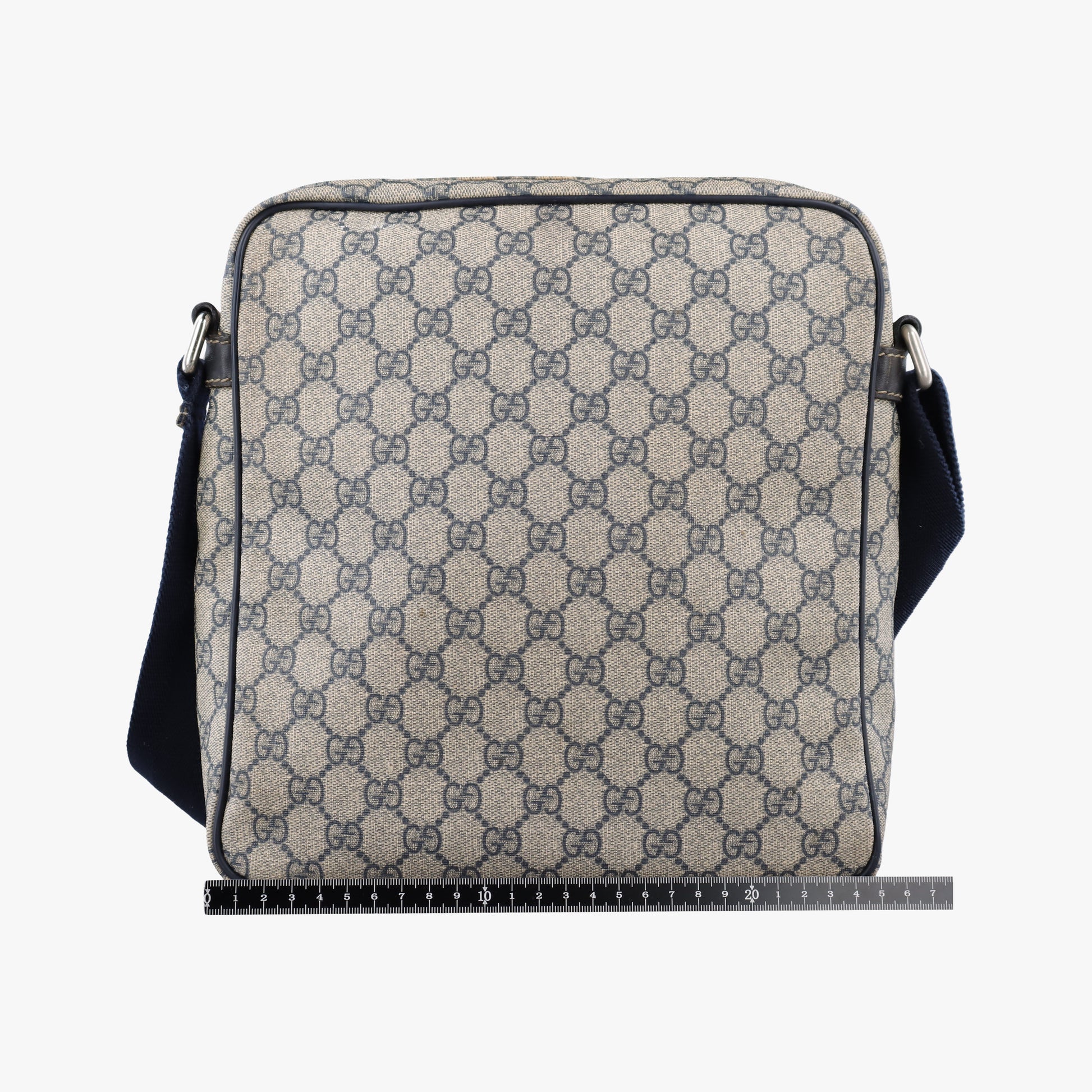 GG Supreme Messenger Beige × Navy PVC coated canvas×leather 201448 B7980659GGスプリーム メッセンジャー ベージュ×ネイビー PVCコーティングキャンバス×レザー 201448 B7980659