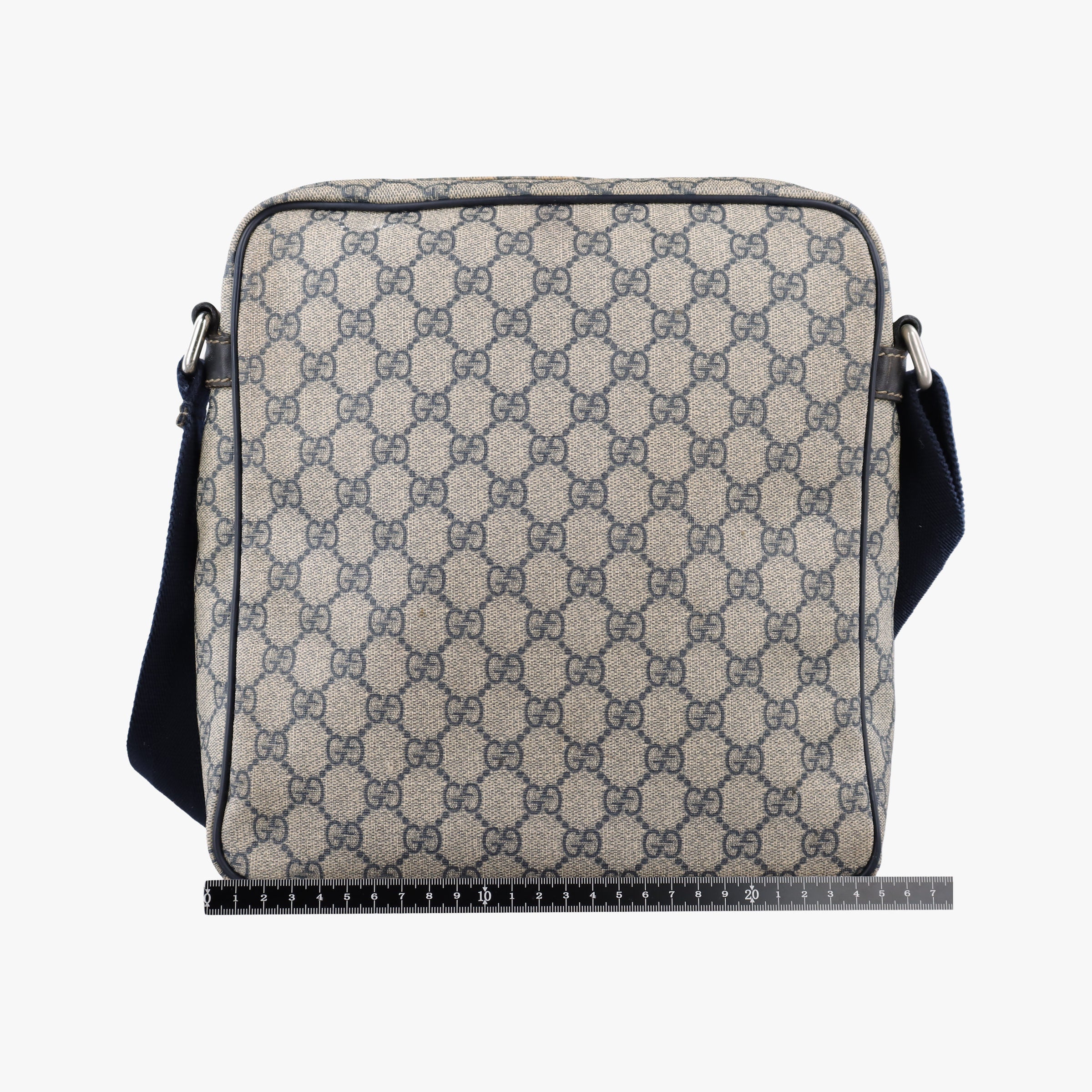 GG Supreme Messenger Beige × Navy PVC coated canvas×leather 201448 B7980659GGスプリーム メッセンジャー ベージュ×ネイビー PVCコーティングキャンバス×レザー 201448 B7980659