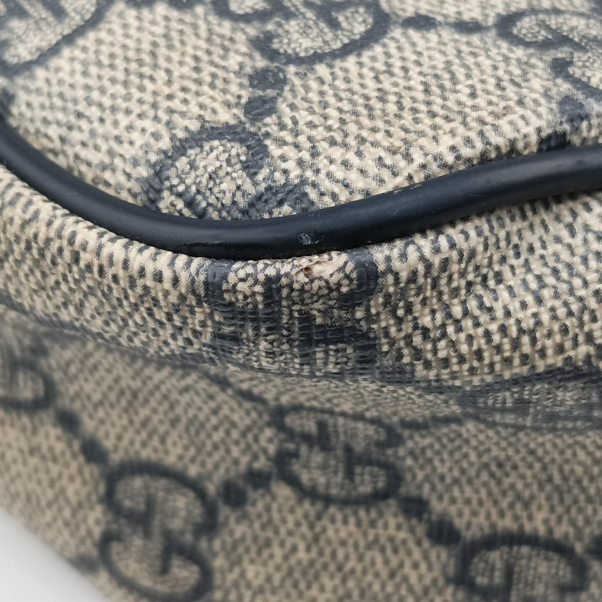 GG Supreme Messenger Beige × Navy PVC coated canvas×leather 201448 B7980659GGスプリーム メッセンジャー ベージュ×ネイビー PVCコーティングキャンバス×レザー 201448 B7980659