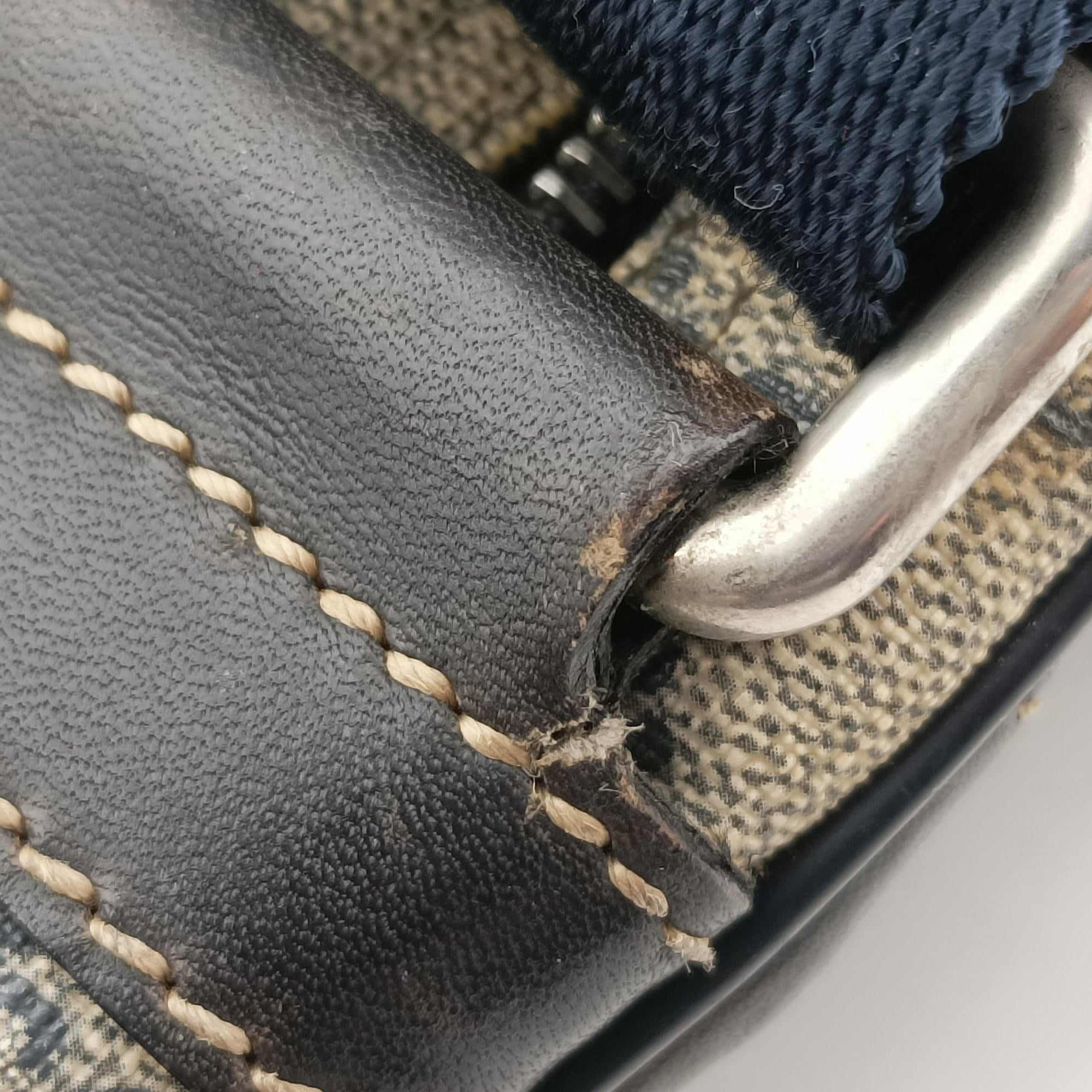 GG Supreme Messenger Beige × Navy PVC coated canvas×leather 201448 B7980659GGスプリーム メッセンジャー ベージュ×ネイビー PVCコーティングキャンバス×レザー 201448 B7980659