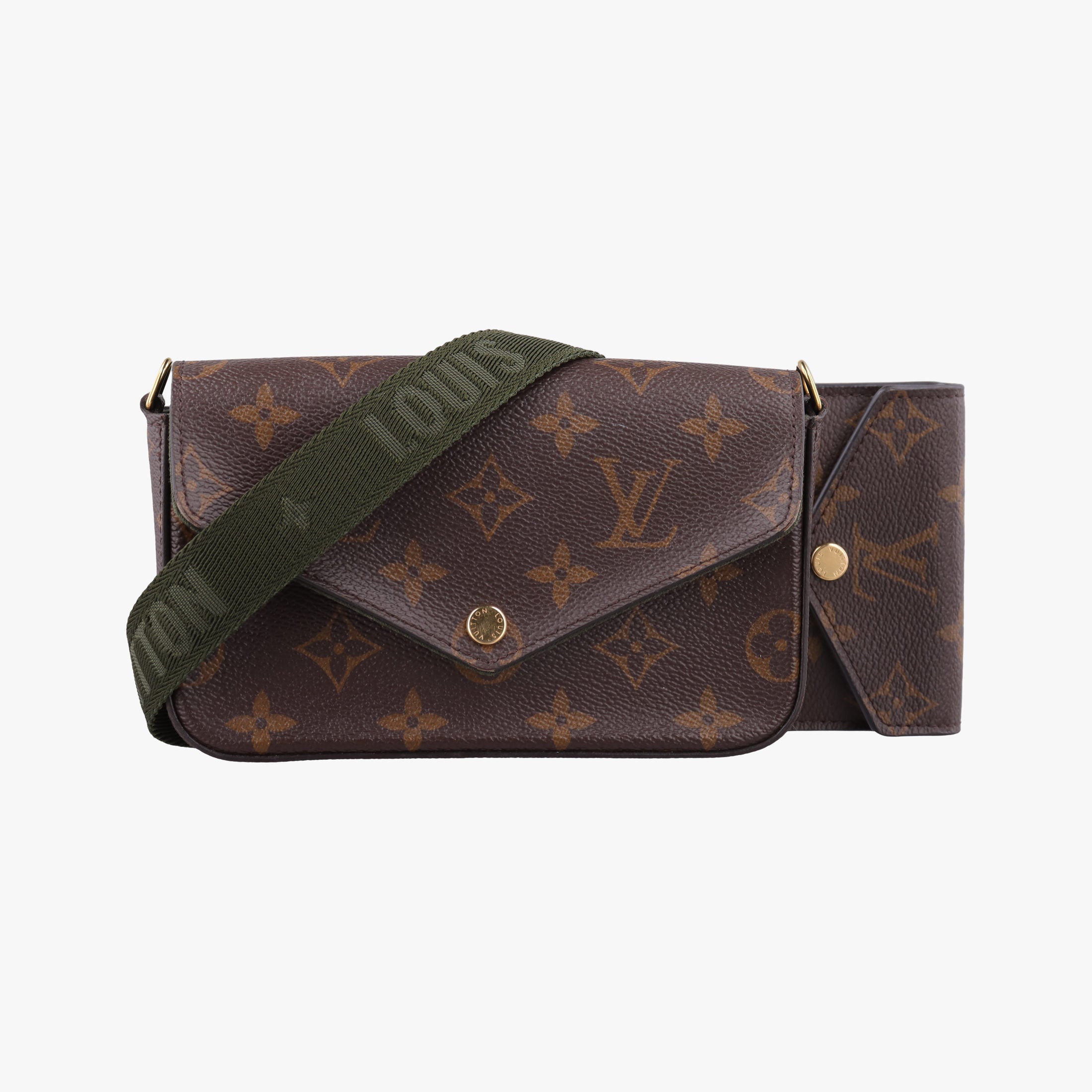Multi Pochette FeLICIE Brown×KHAKI Monogram Canvas M80091 FH0241ミュルティ ポシェット フェリシー モノグラム/ブラウン×カーキ モノグラムキャンバス M80091 FH0241