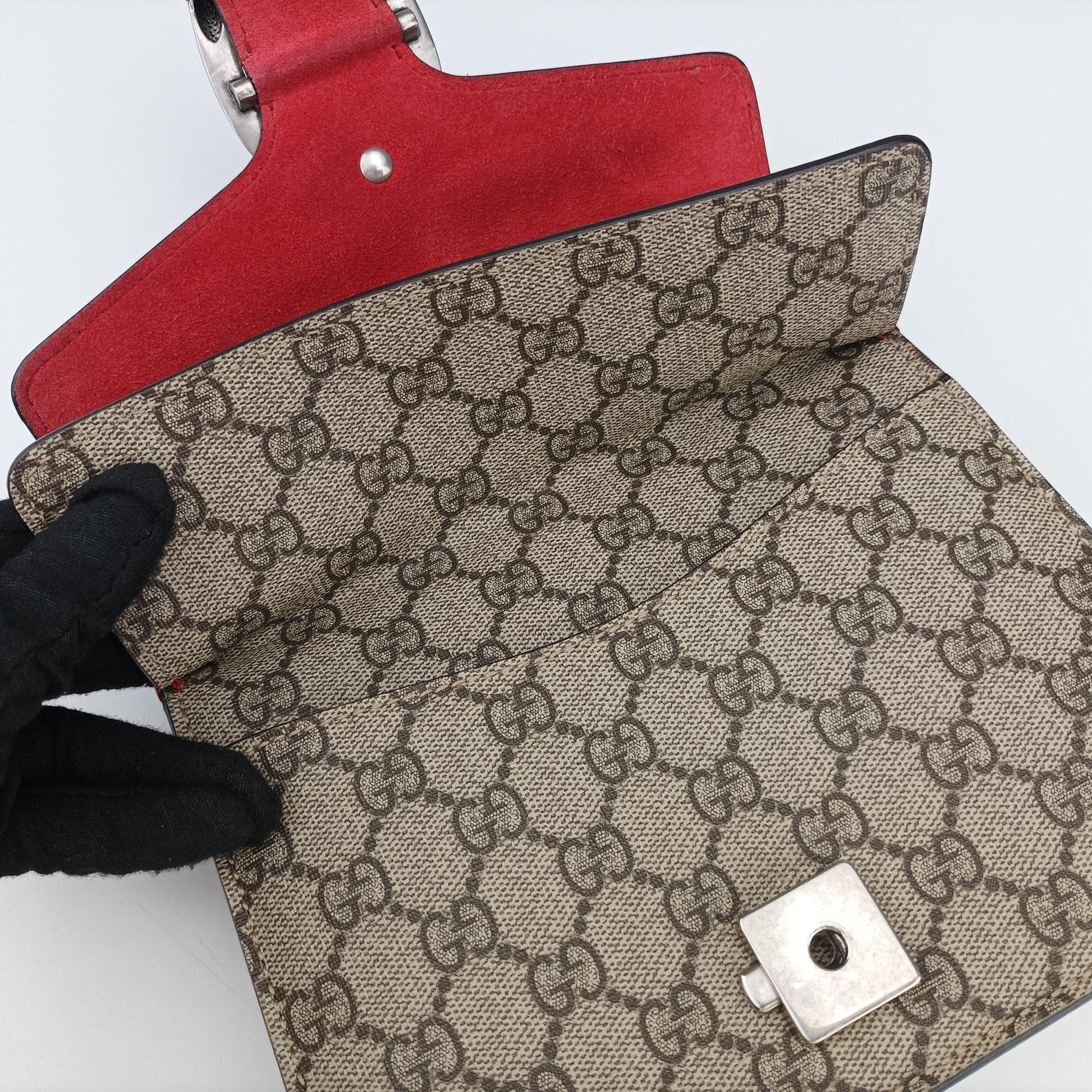 Dionysus beige×red PVC coated canvas × suede 421970 A022722966ディオニュソス ベージュ×レッド PVCコーティングキャンバス × スエード 421970 A022722966