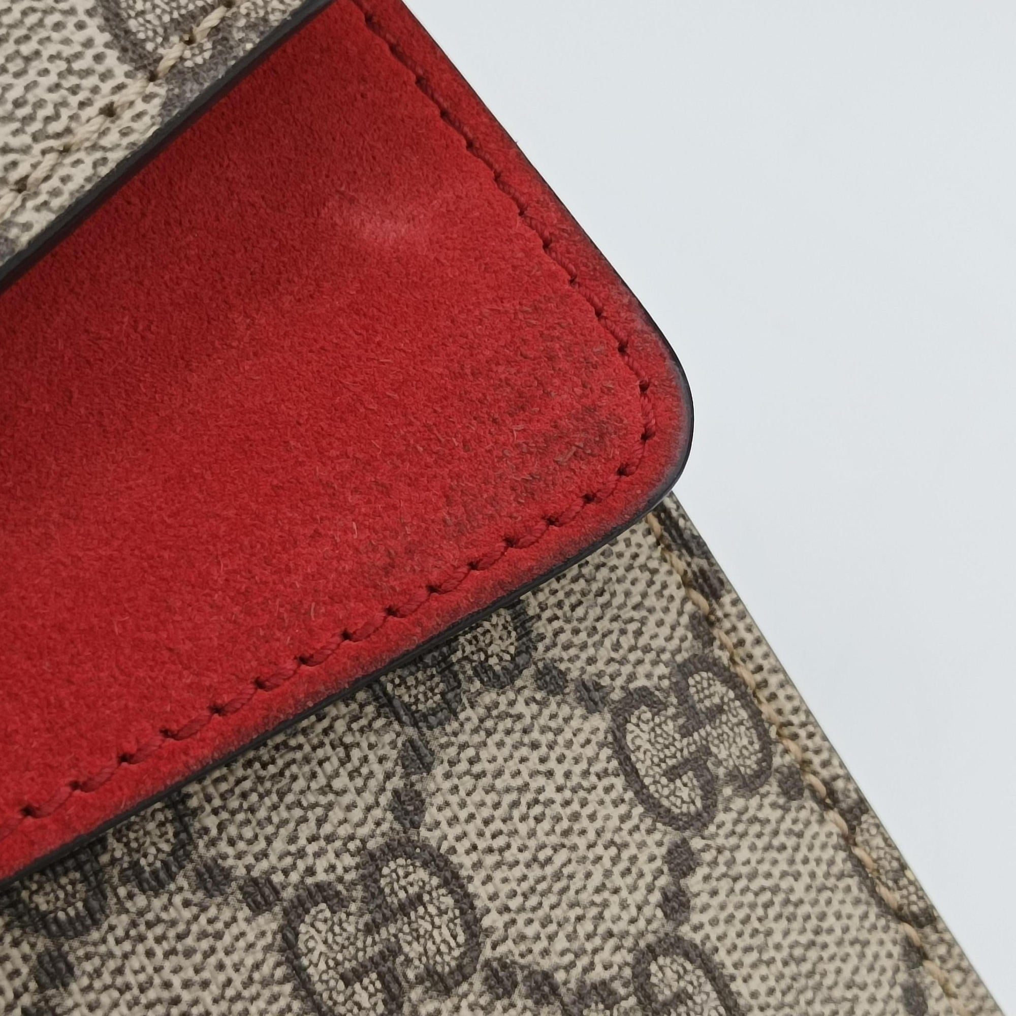 Dionysus beige×red PVC coated canvas × suede 421970 A022722966ディオニュソス ベージュ×レッド PVCコーティングキャンバス × スエード 421970 A022722966