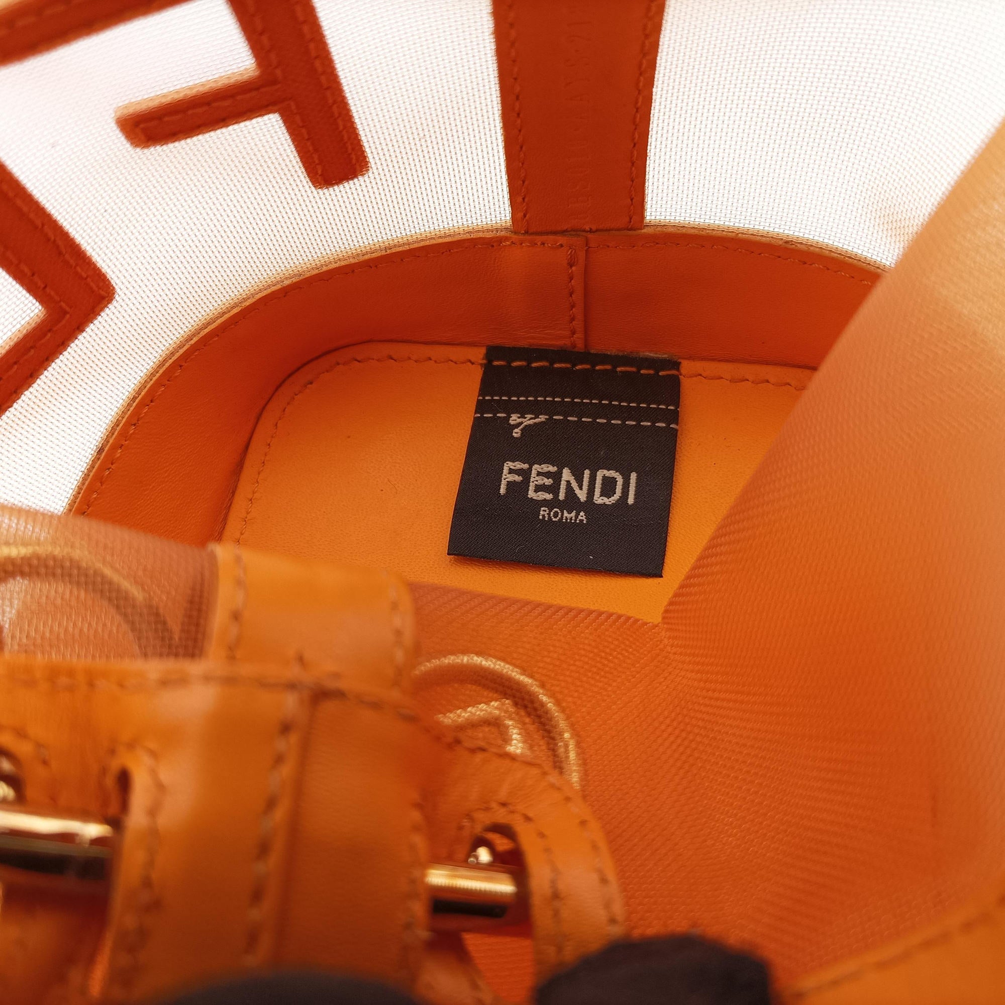 Mon Tresor Mini Bucket Orange mesh×Calf Leather 8BS010 8BS010.AAYS.218.8465ミニ モン トレゾール オレンジ メッシュ×カーフレザー 8BS010 8BS010.AAYS.218.8465
