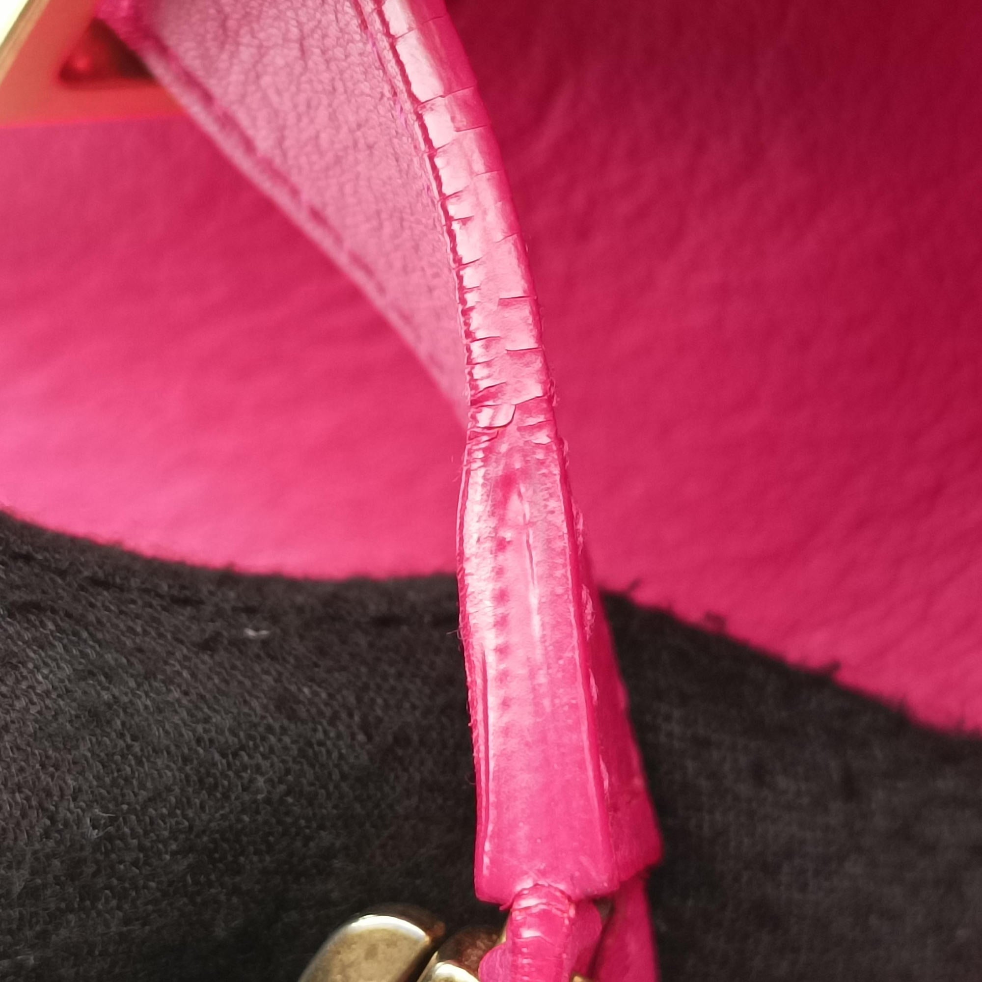 Y Ligne Petit Cabas Rose Leather 311210 311210 .001998Yライン プチカバス ローズ レッド レザー 311210 311210 .001998