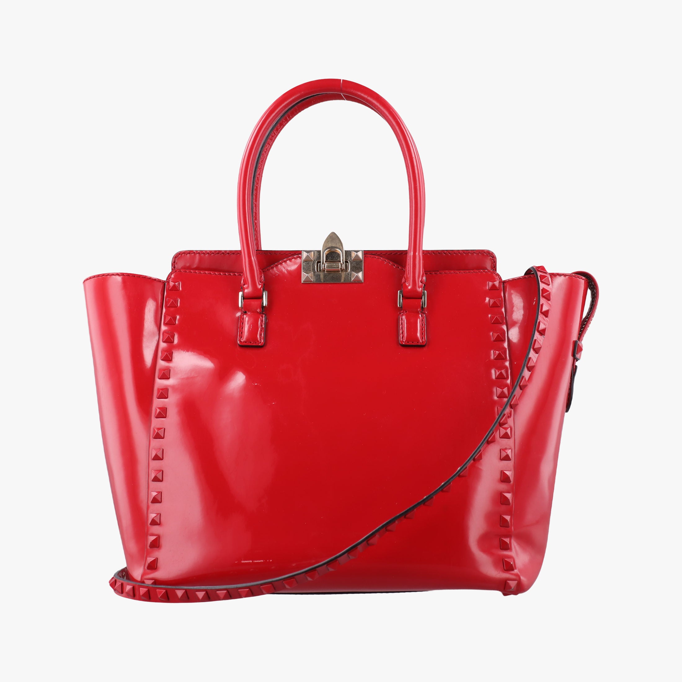 Rockstud Red Patent Leather Lot number unknownロックスタッズ レッド パテント 製番不明