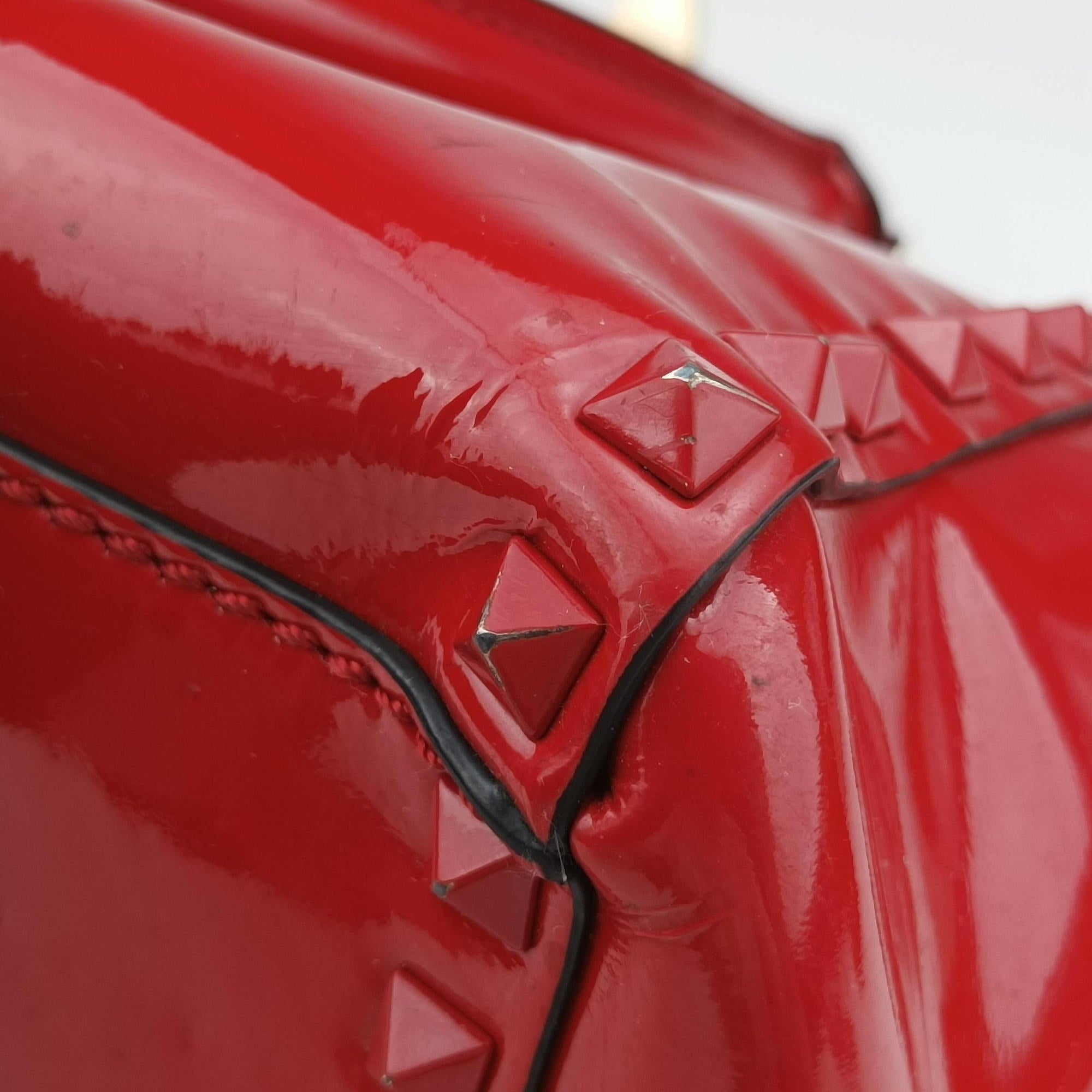 Rockstud Red Patent Leather Lot number unknownロックスタッズ レッド パテント 製番不明