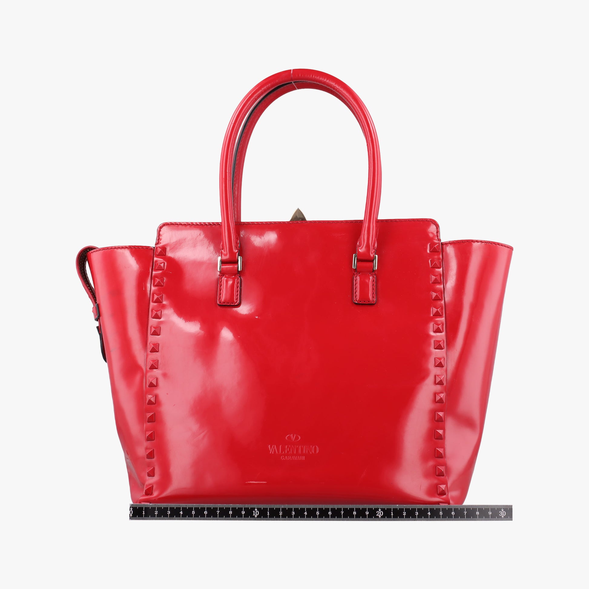Rockstud Red Patent Leather Lot number unknownロックスタッズ レッド パテント 製番不明