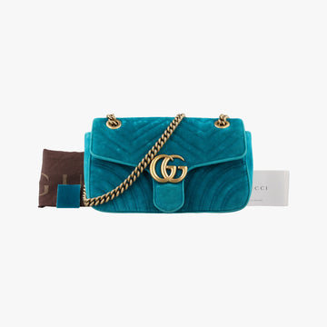 GG Marmont Blue velour 443497 H023704654GGマーモント ブルー ベロア 443497 H023704654
