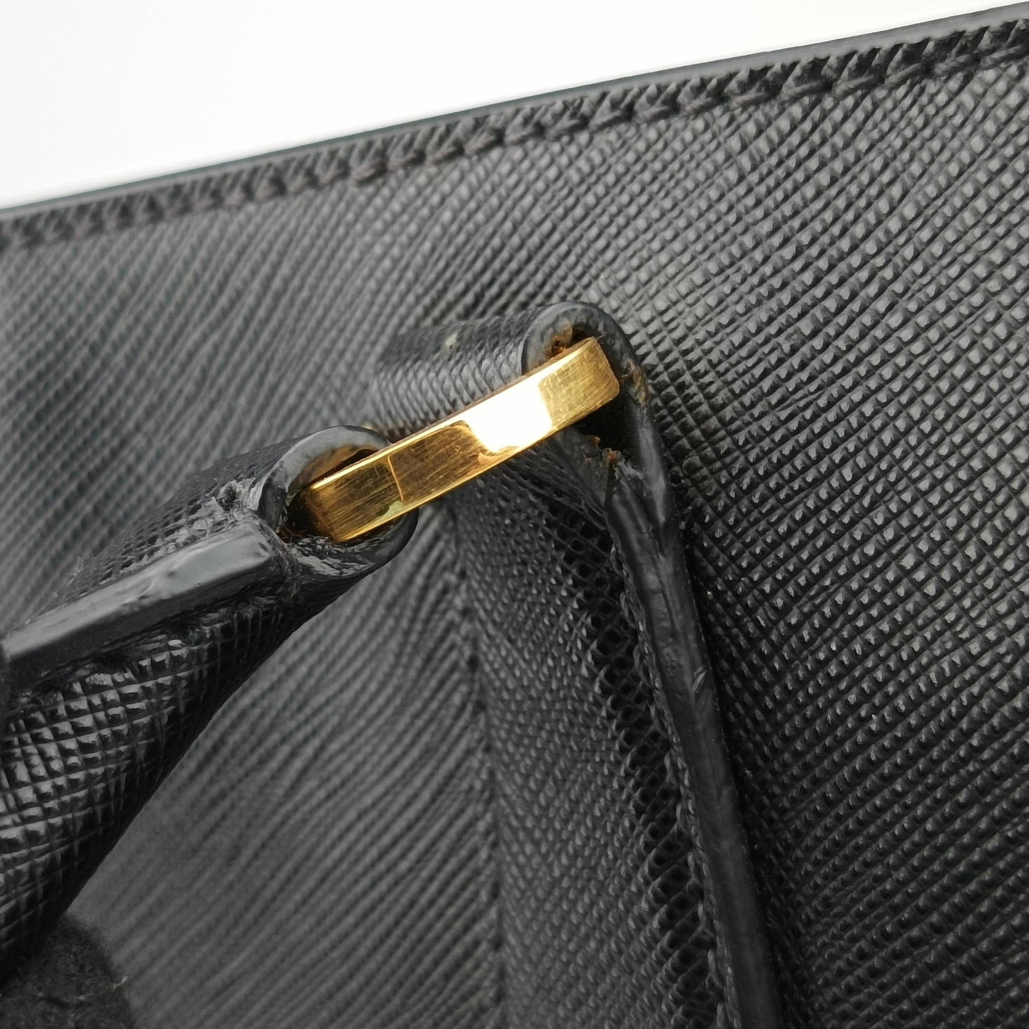 Galleria Black SAFFIANO Leather 1BA274 158 31/Uガレリア ブラック サフィアーノレザー 1BA274 158 31/U