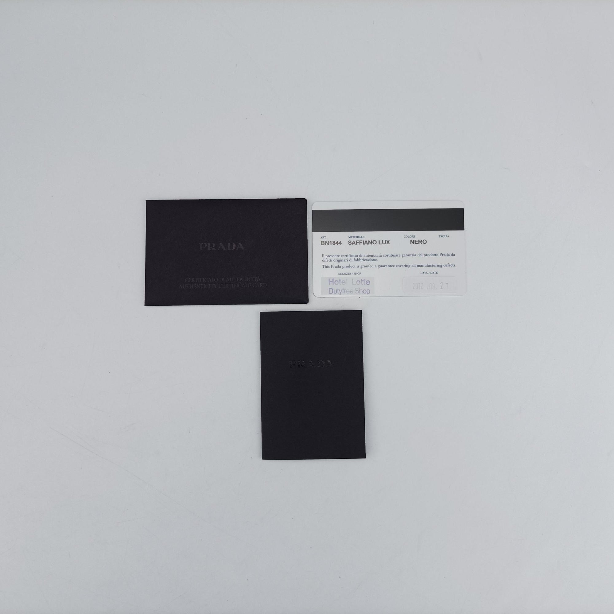 Galleria Black SAFFIANO Leather 1BA274 158 31/Uガレリア ブラック サフィアーノレザー 1BA274 158 31/U