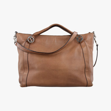 Miss GG Top Handle Camel Leather 323675 I014419492ミスGG トップハンドル キャメル レザー 323675 I014419492