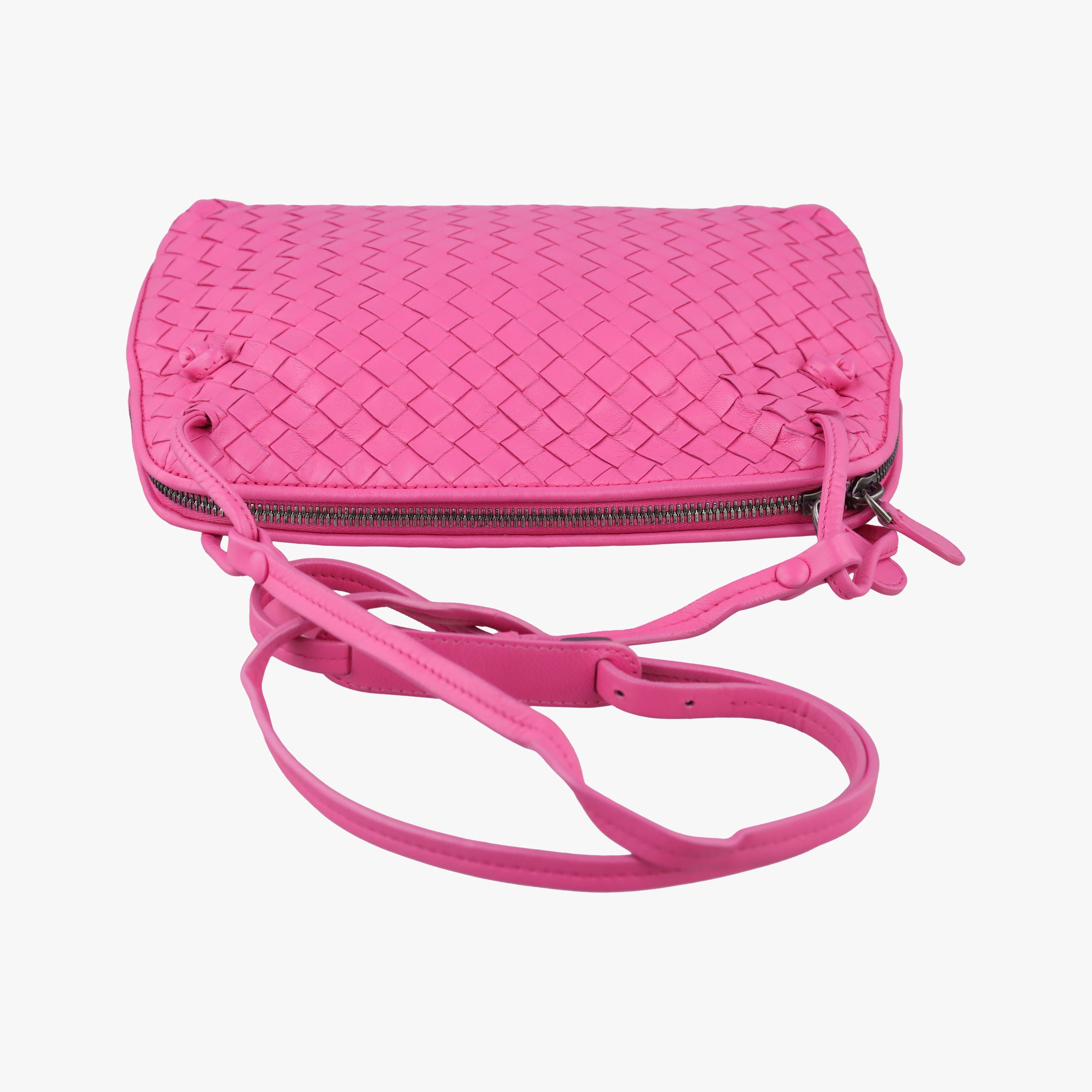 NODINI Intrecciato Rose lambskin B03158293Yノディーニ イントレチャート ローズ レッド ラムスキン B03158293Y