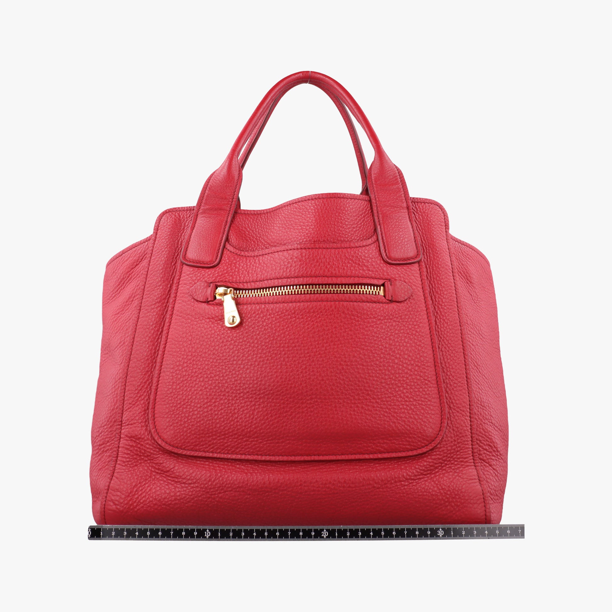 Vitello Caribu Front Zip Pocket Tote Red Leather RN0908 25ヴィテッロ カリブー フロントジップ ポケット トート レッド レザー RN0908 25