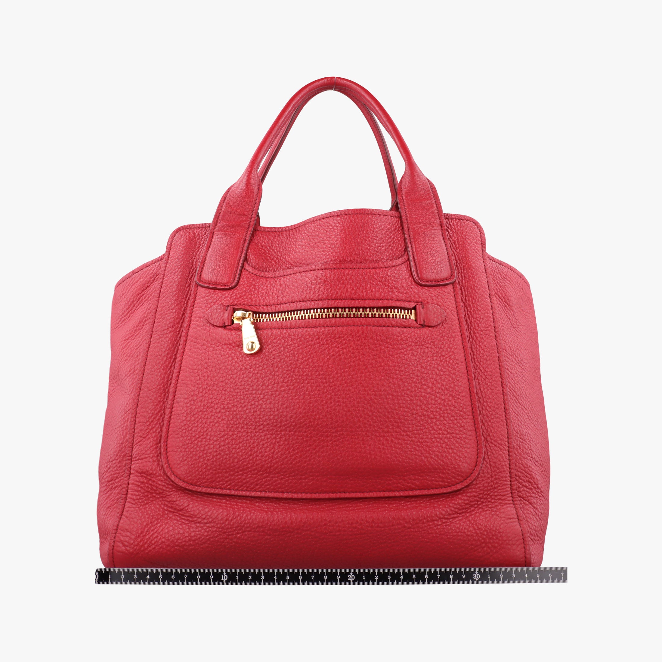 Vitello Caribu Front Zip Pocket Tote Red Leather RN0908 25ヴィテッロ カリブー フロントジップ ポケット トート レッド レザー RN0908 25