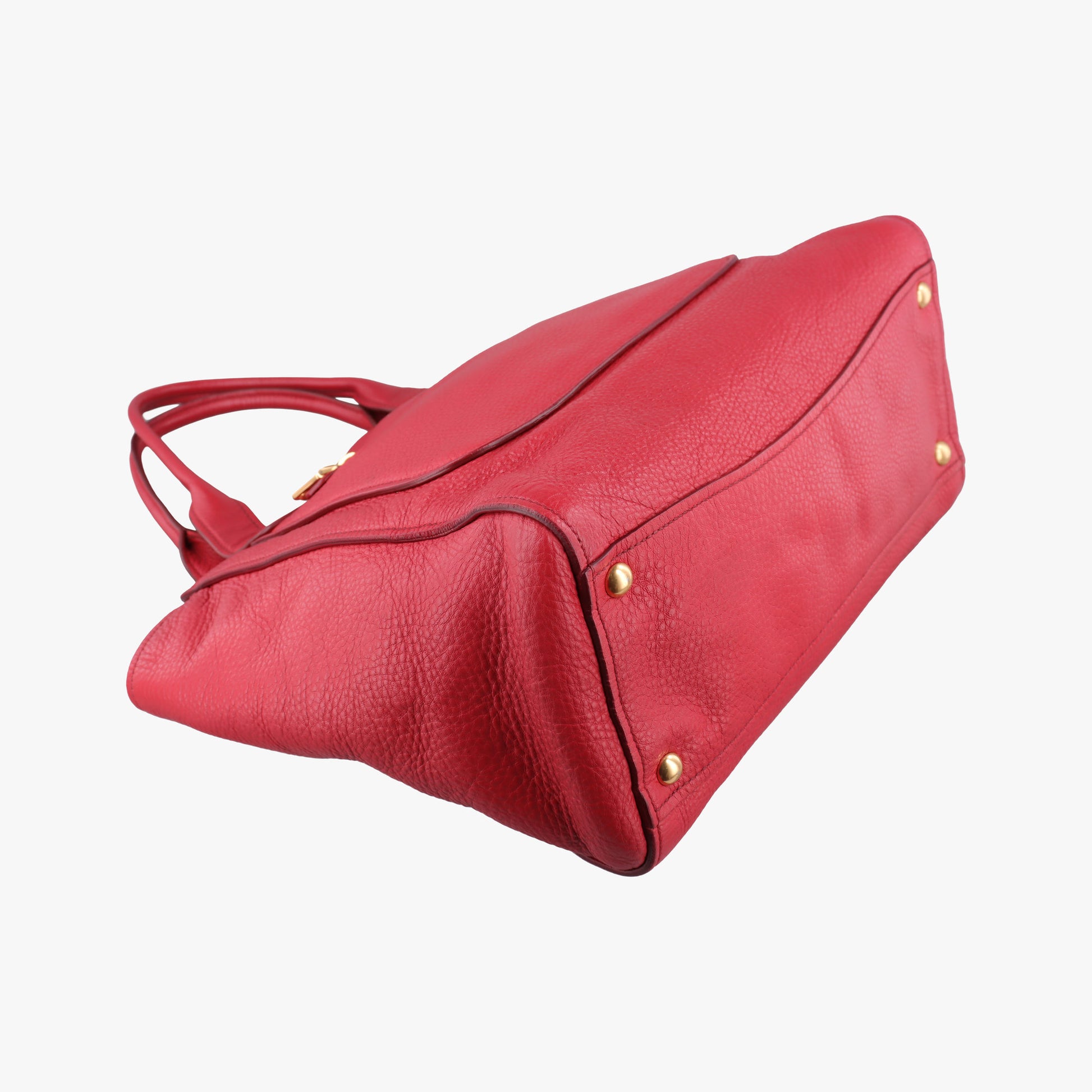 Vitello Caribu Front Zip Pocket Tote Red Leather RN0908 25ヴィテッロ カリブー フロントジップ ポケット トート レッド レザー RN0908 25