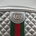 GG Marmont Pochette Silver×Green×Red Leather 541051 I025694078GGマーモント ポシェット シルバー×グリーン×レッド レザー 541051 I025694078