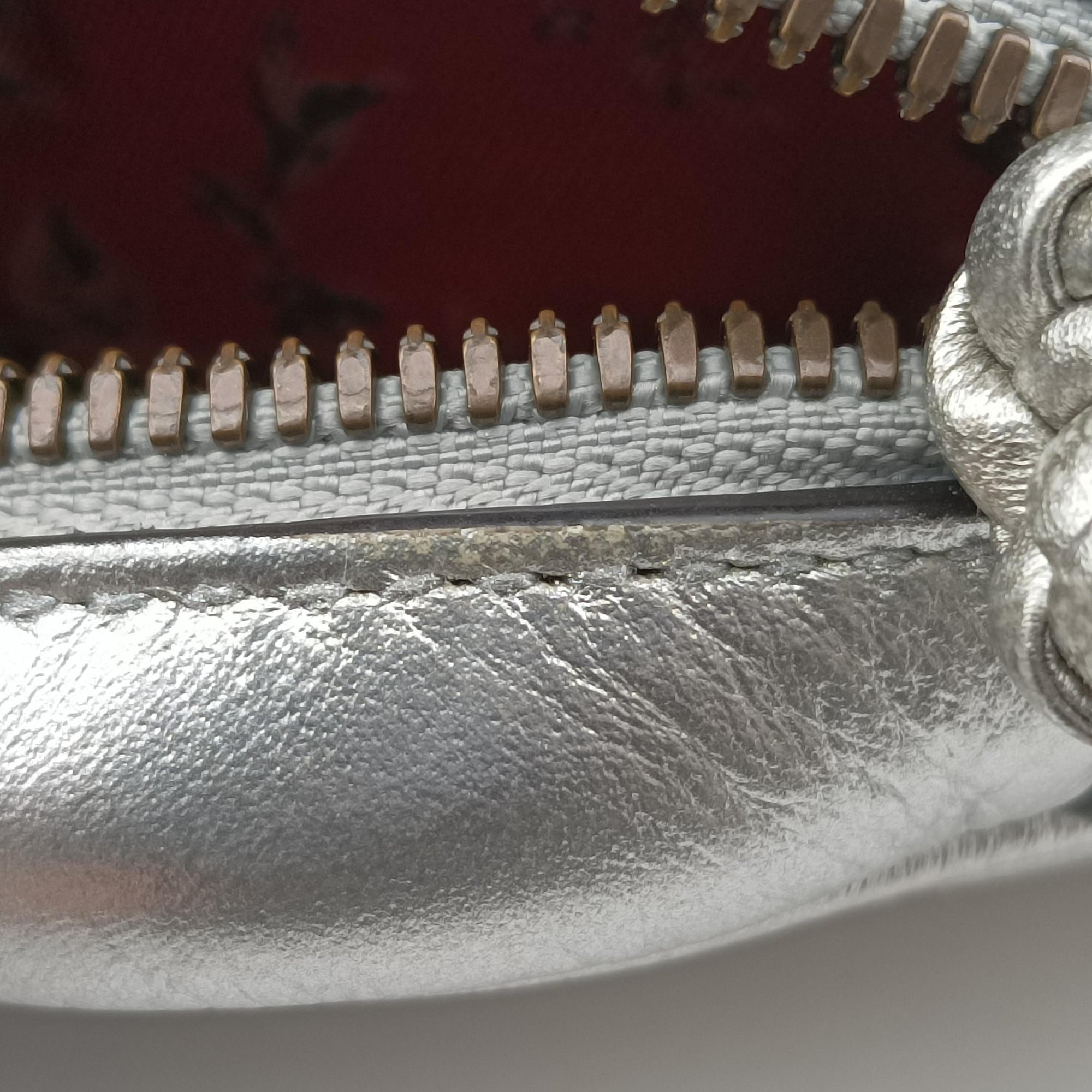 GG Marmont Pochette Silver×Green×Red Leather 541051 I025694078GGマーモント ポシェット シルバー×グリーン×レッド レザー 541051 I025694078