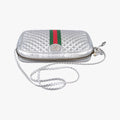 GG Marmont Pochette Silver×Green×Red Leather 541051 I025694078GGマーモント ポシェット シルバー×グリーン×レッド レザー 541051 I025694078