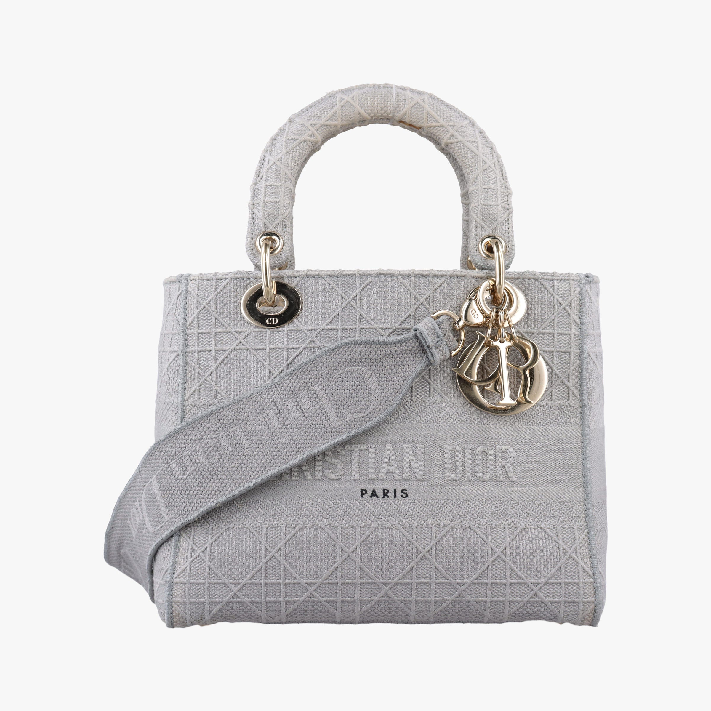 Lady Dior D-lite Grey Jacquard 50-MA-0290 IC Chipレディディオール D-lite グレー ジャガード 50-MA-0290 ICチップ