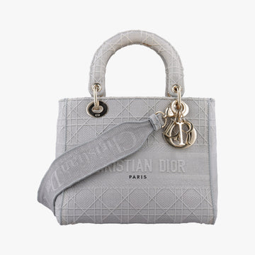 Lady Dior D-lite Grey Jacquard 50-MA-0290 IC Chipレディディオール D-lite グレー ジャガード 50-MA-0290 ICチップ