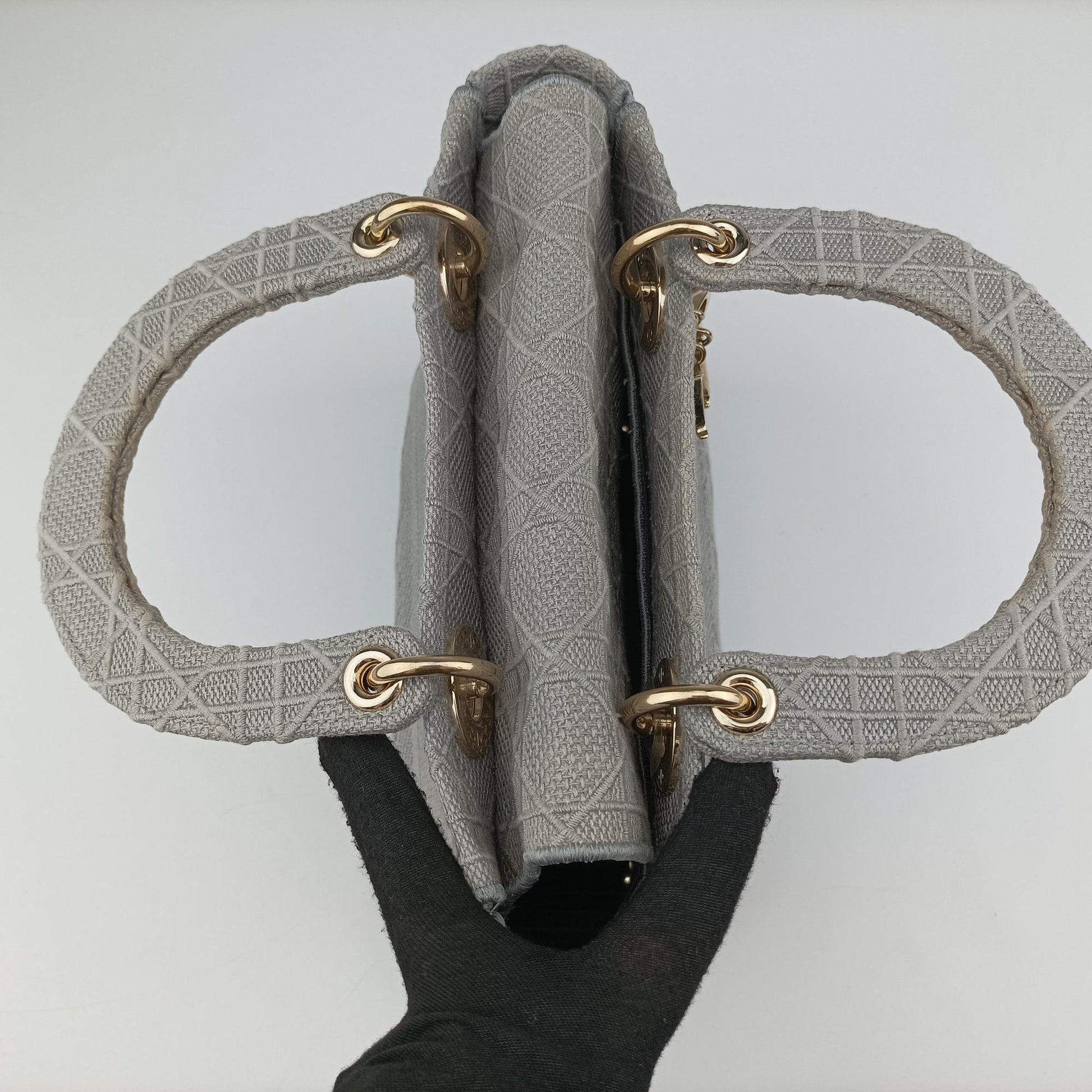 Lady Dior D-lite Grey Jacquard 50-MA-0290 IC Chipレディディオール D-lite グレー ジャガード 50-MA-0290 ICチップ