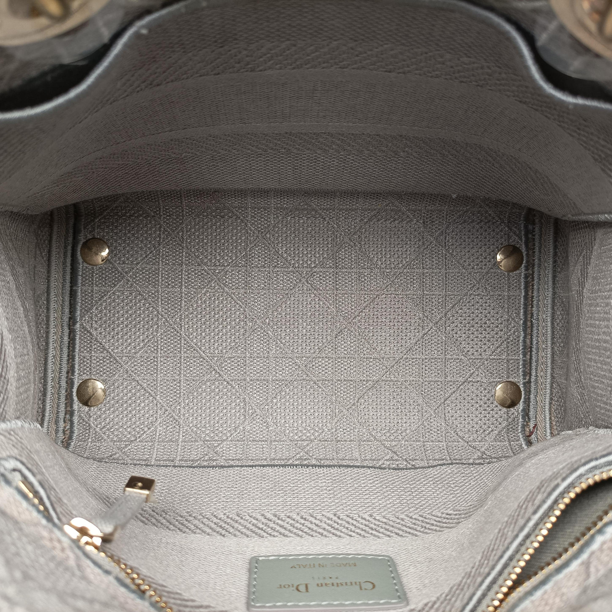 Lady Dior D-lite Grey Jacquard 50-MA-0290 IC Chipレディディオール D-lite グレー ジャガード 50-MA-0290 ICチップ