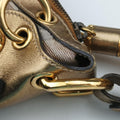 Babouska Heart Hobo khaki×golden PVC coated canvas 211965 F3936531バブースカ ハート ホーボー カーキ×ゴールド PVCコーティングキャンバス 211965 F3936531