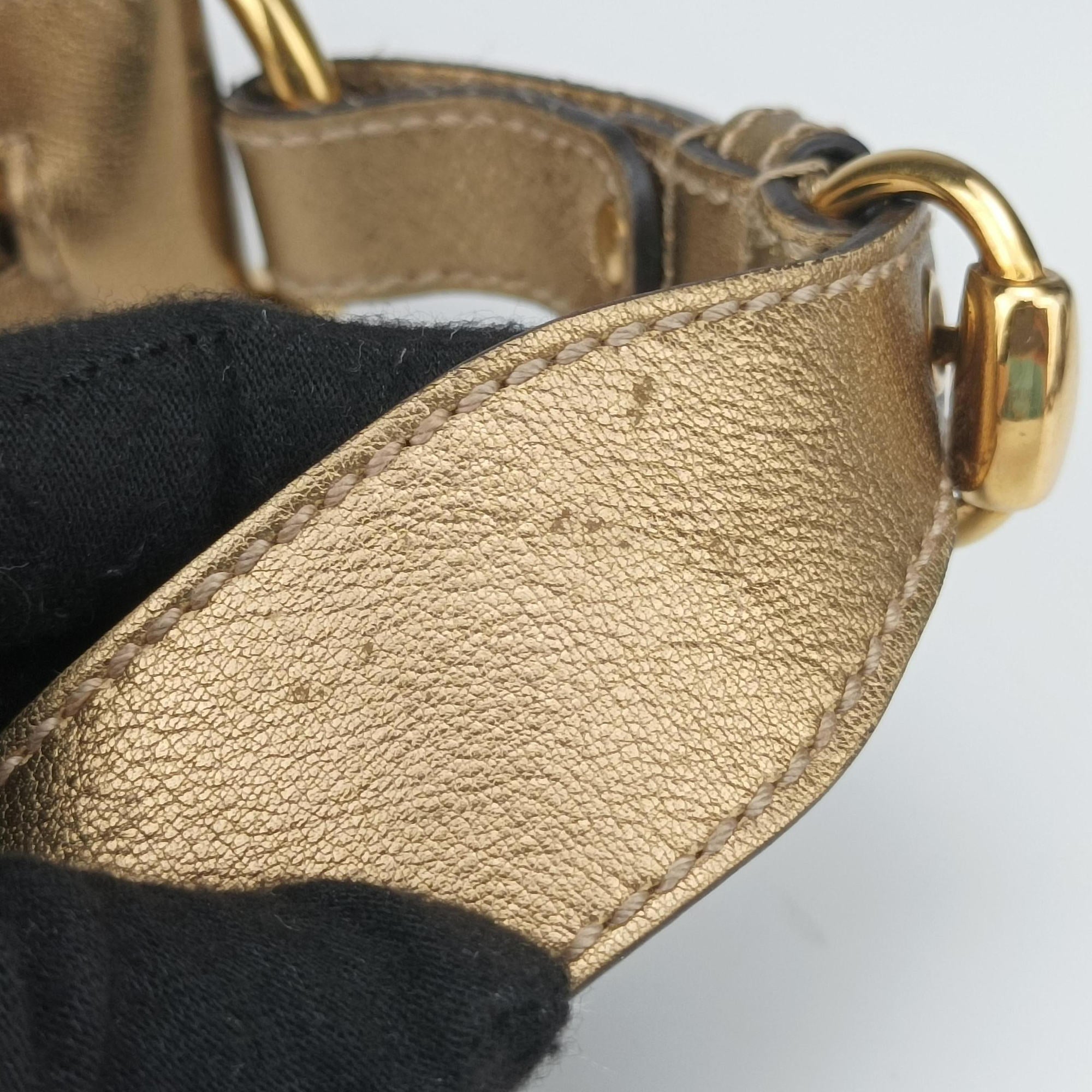 Babouska Heart Hobo khaki×golden PVC coated canvas 211965 F3936531バブースカ ハート ホーボー カーキ×ゴールド PVCコーティングキャンバス 211965 F3936531