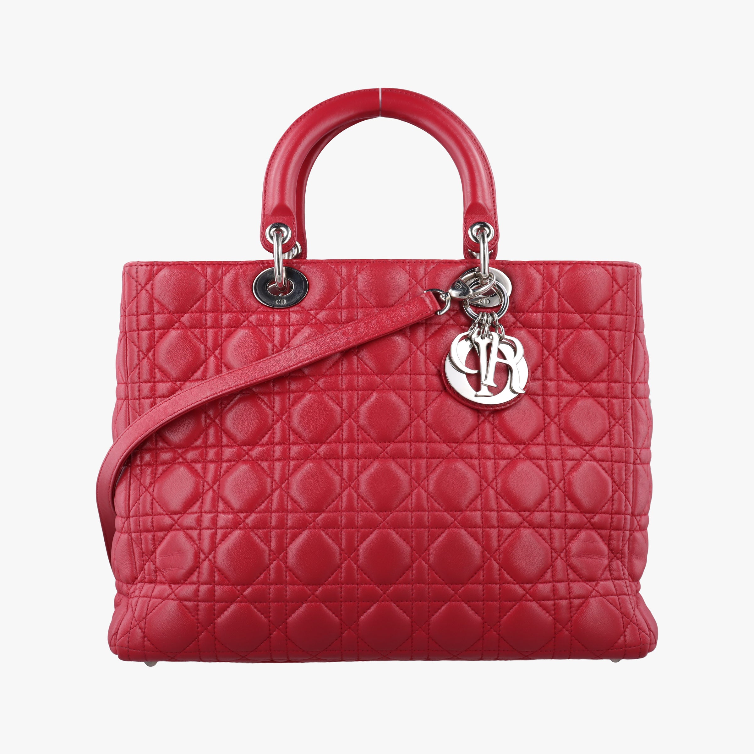 Lady Dior Red lambskin 08-MA-0161レディディオール レッド ラムスキン 08-MA-0161