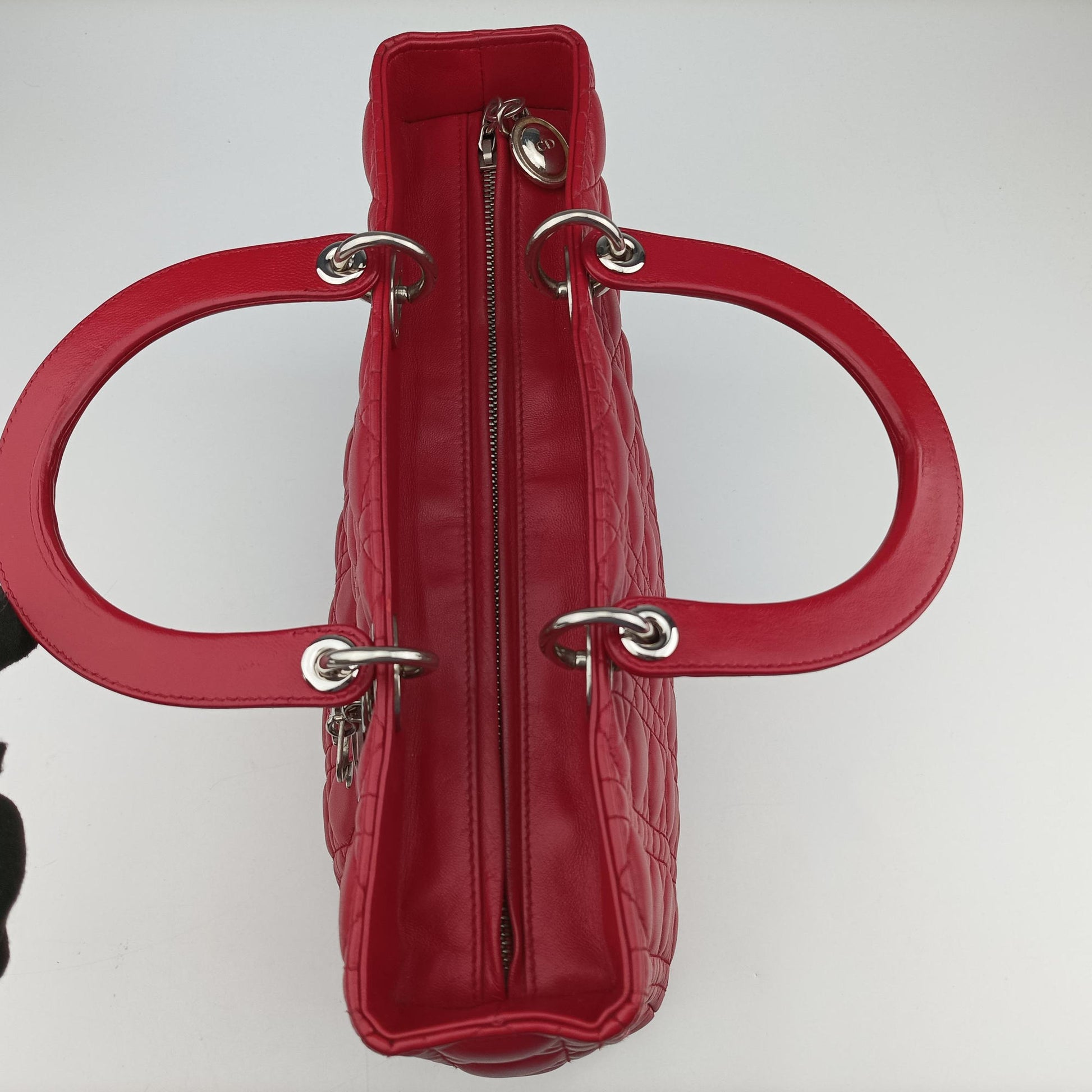 Lady Dior Red lambskin 08-MA-0161レディディオール レッド ラムスキン 08-MA-0161