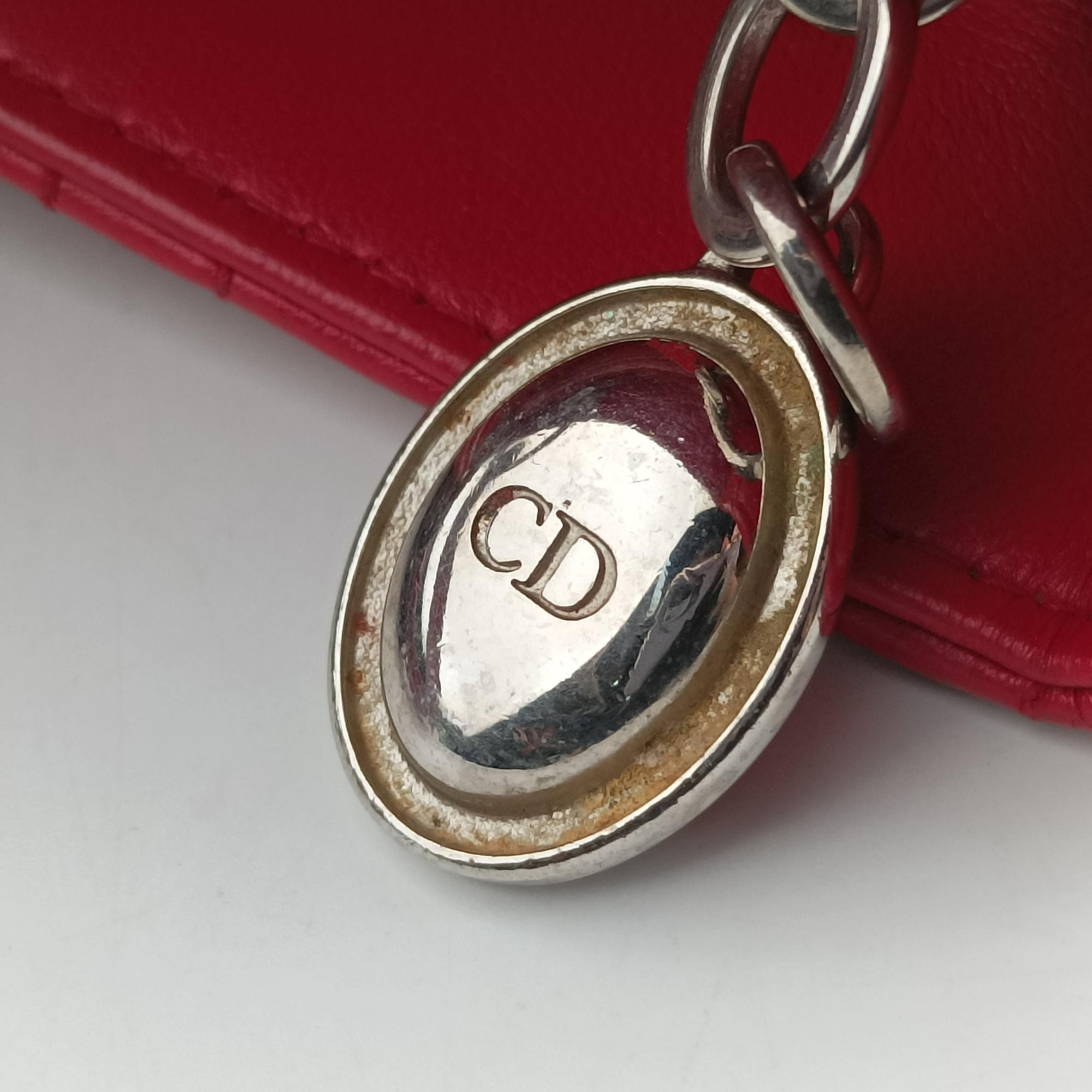 Lady Dior Red lambskin 08-MA-0161レディディオール レッド ラムスキン 08-MA-0161