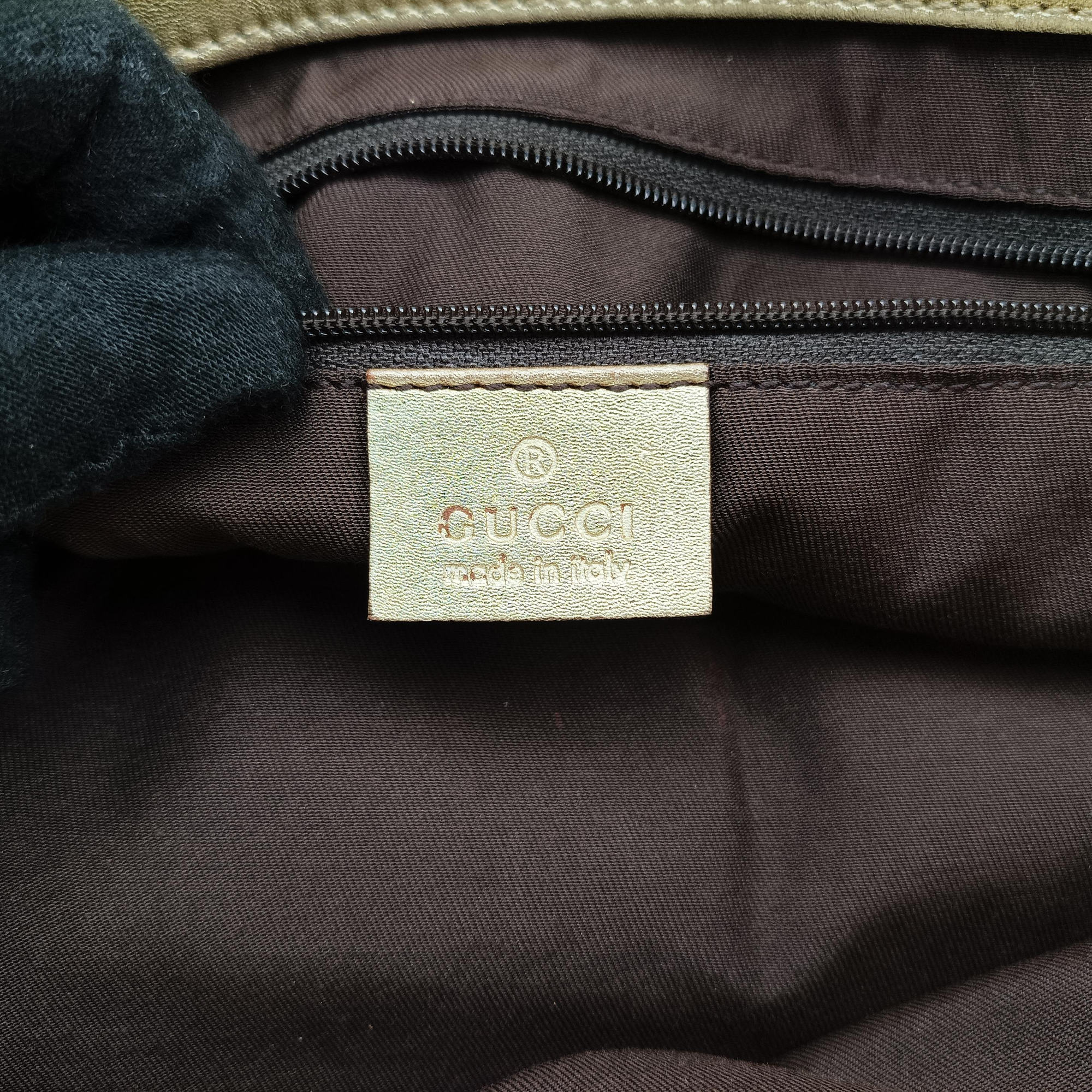 Pre-owned Gucci Abbey D-Ring Golden×Brown Leather×canvas 189931 handbag | stylenewstar