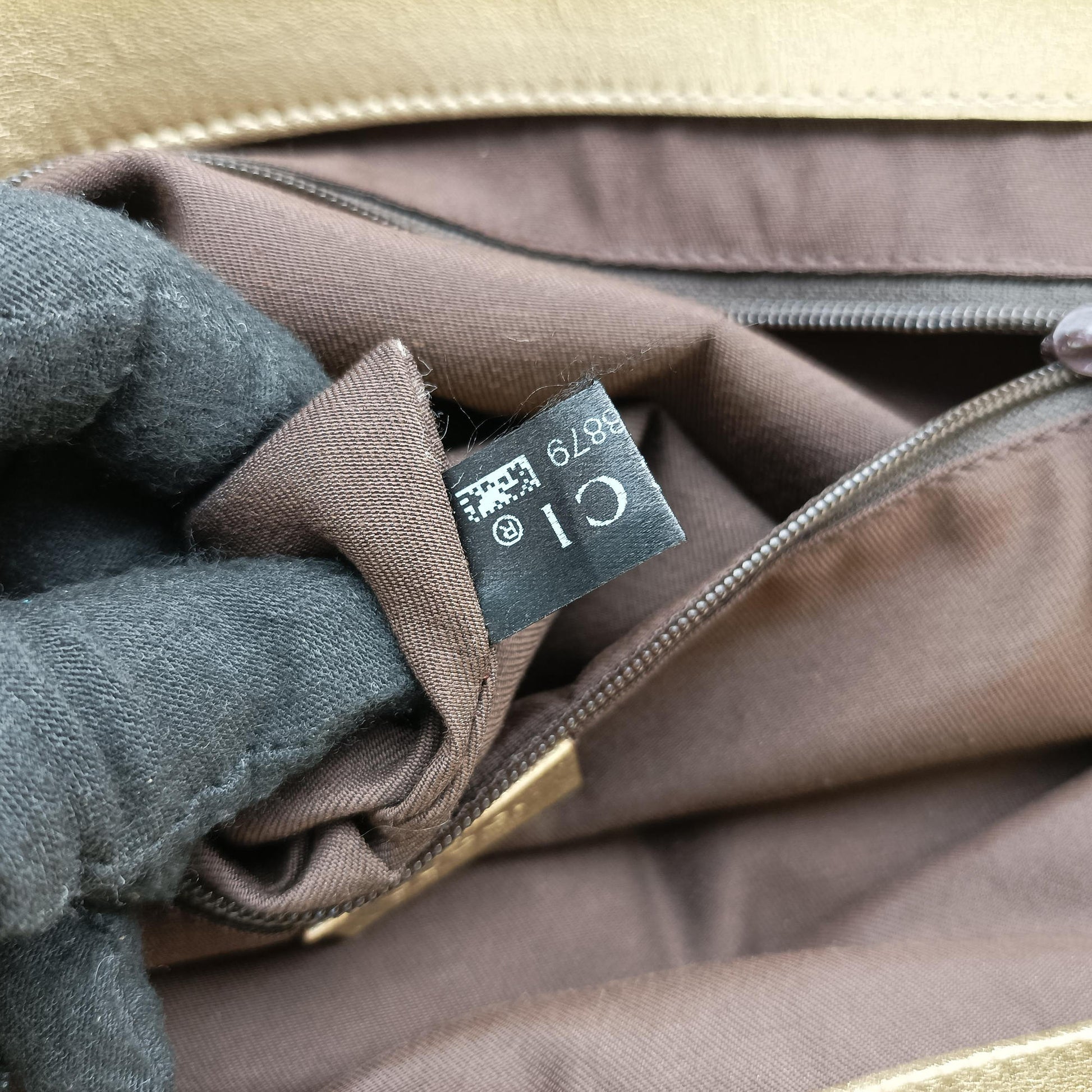 Pre-owned Gucci Abbey D-Ring Golden×Brown Leather×canvas 189931 handbag | stylenewstar