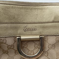 Pre-owned Gucci Abbey D-Ring Golden×Brown Leather×canvas 189931 handbag | stylenewstar