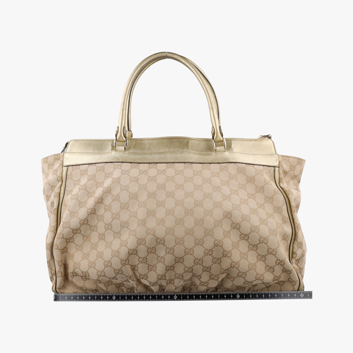 Pre-owned Gucci Abbey D-Ring Golden×Brown Leather×canvas 189931 handbag | stylenewstar