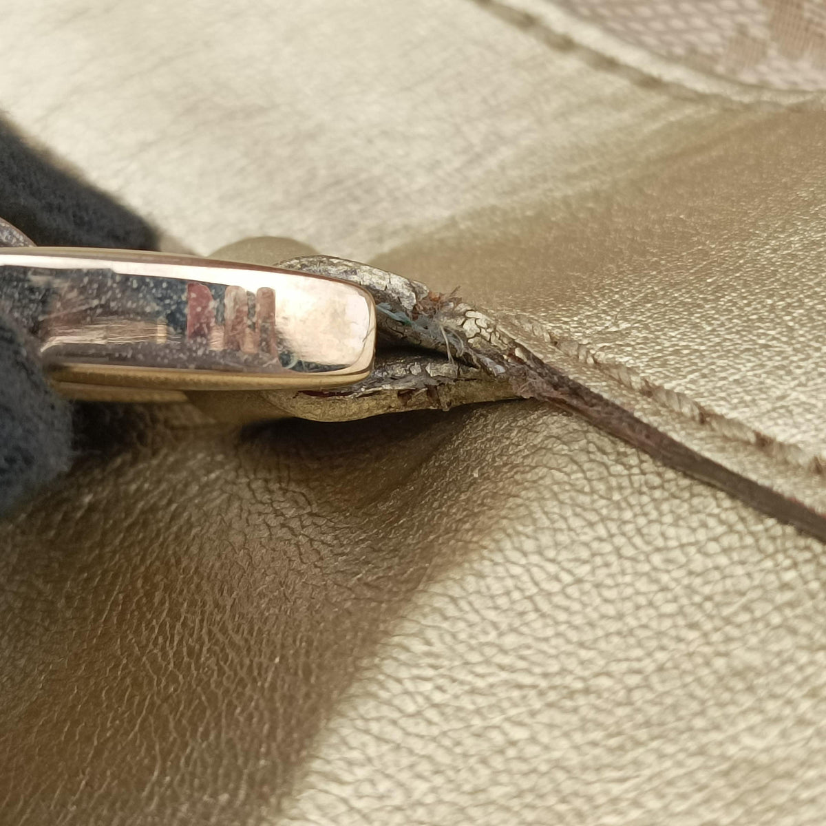 Pre-owned Gucci Abbey D-Ring Golden×Brown Leather×canvas 189931 handbag | stylenewstar