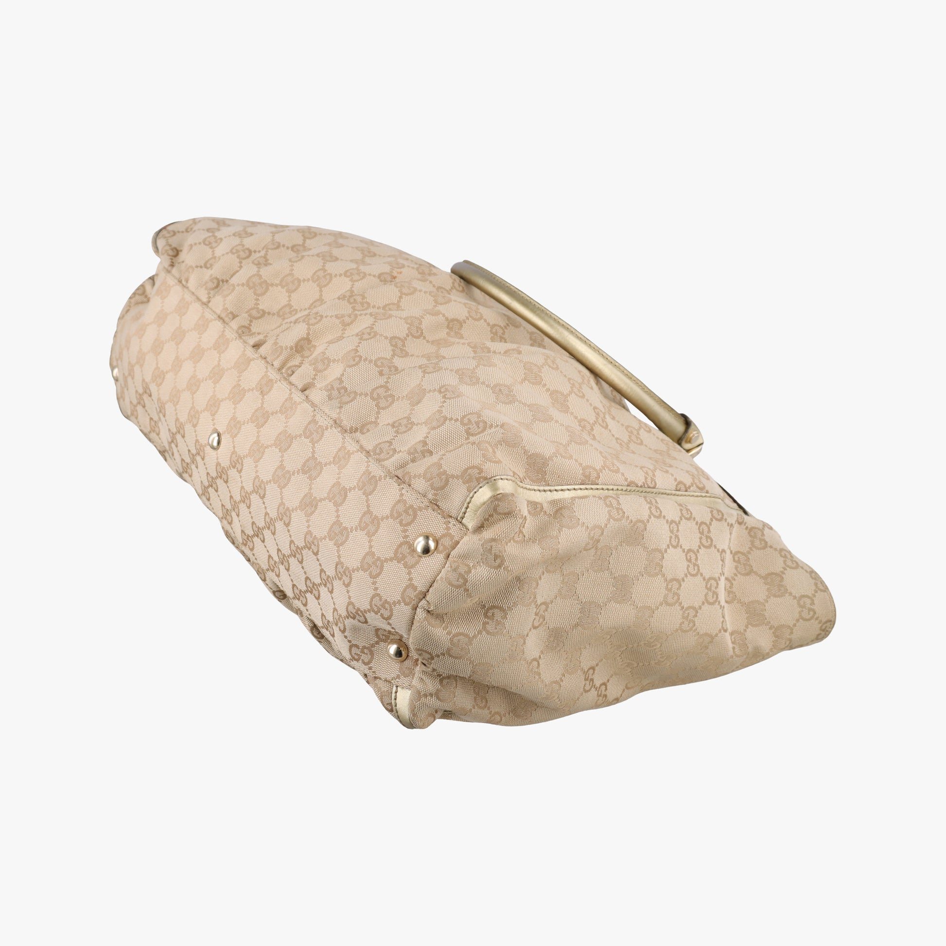 Pre-owned Gucci Abbey D-Ring Golden×Brown Leather×canvas 189931 handbag | stylenewstar