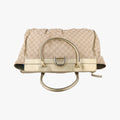 Pre-owned Gucci Abbey D-Ring Golden×Brown Leather×canvas 189931 handbag | stylenewstar