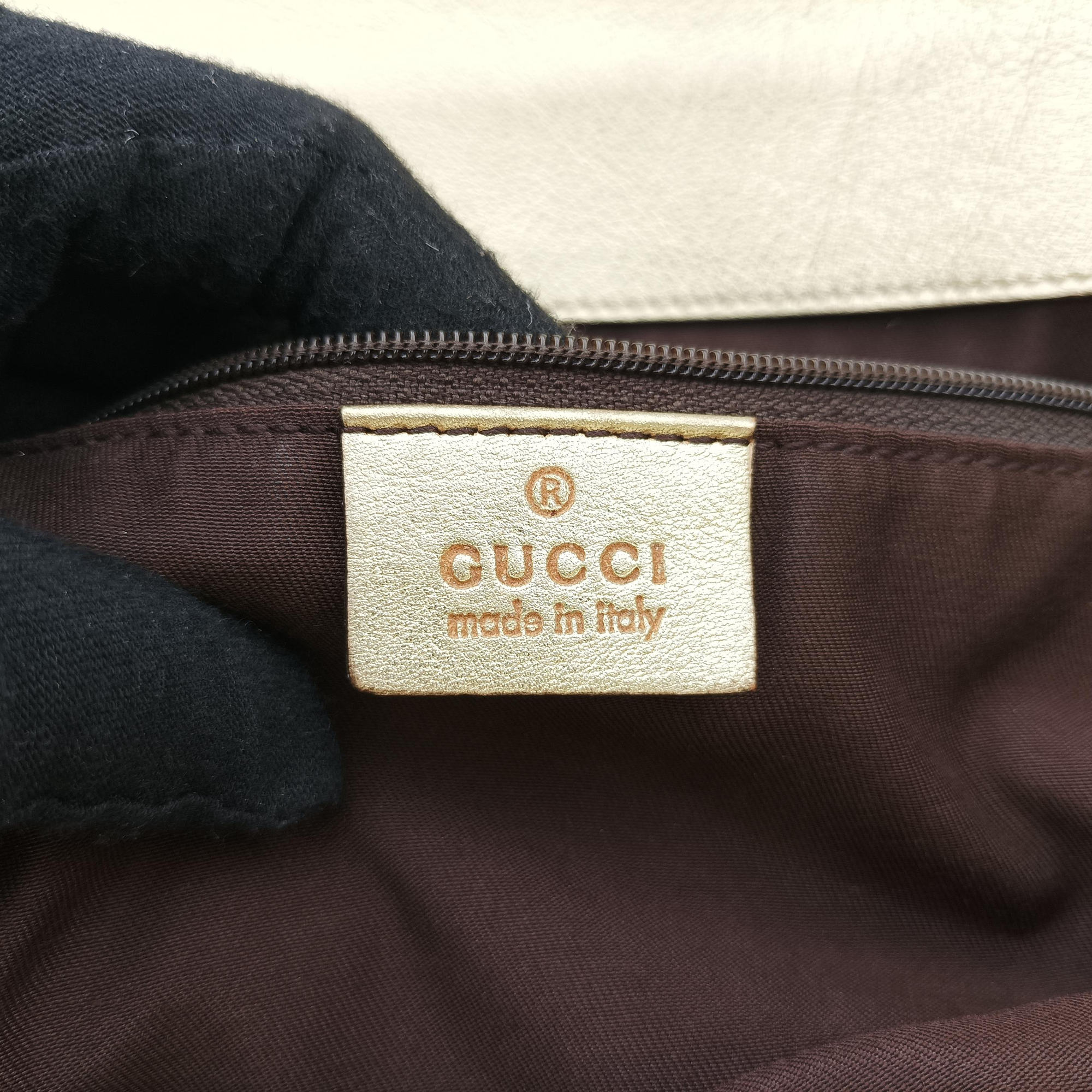 Vintage Gucci Abbey D-Ring Golden × Beige canvas×leather 190248 handbag | stylenewstar