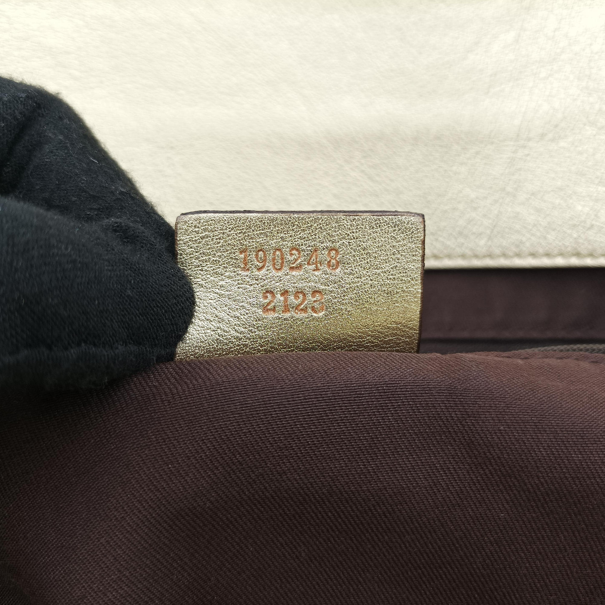 Vintage Gucci Abbey D-Ring Golden × Beige canvas×leather 190248 handbag | stylenewstar