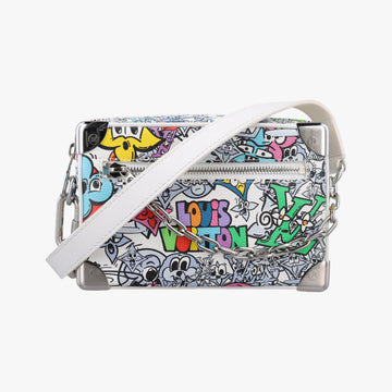 Mini Soft Trunk White×multicolor Monogram Comics M82008 IC Chipミニソフトトランク ホワイト×マルチカラー モノグラムコミック M82008 ICチップ