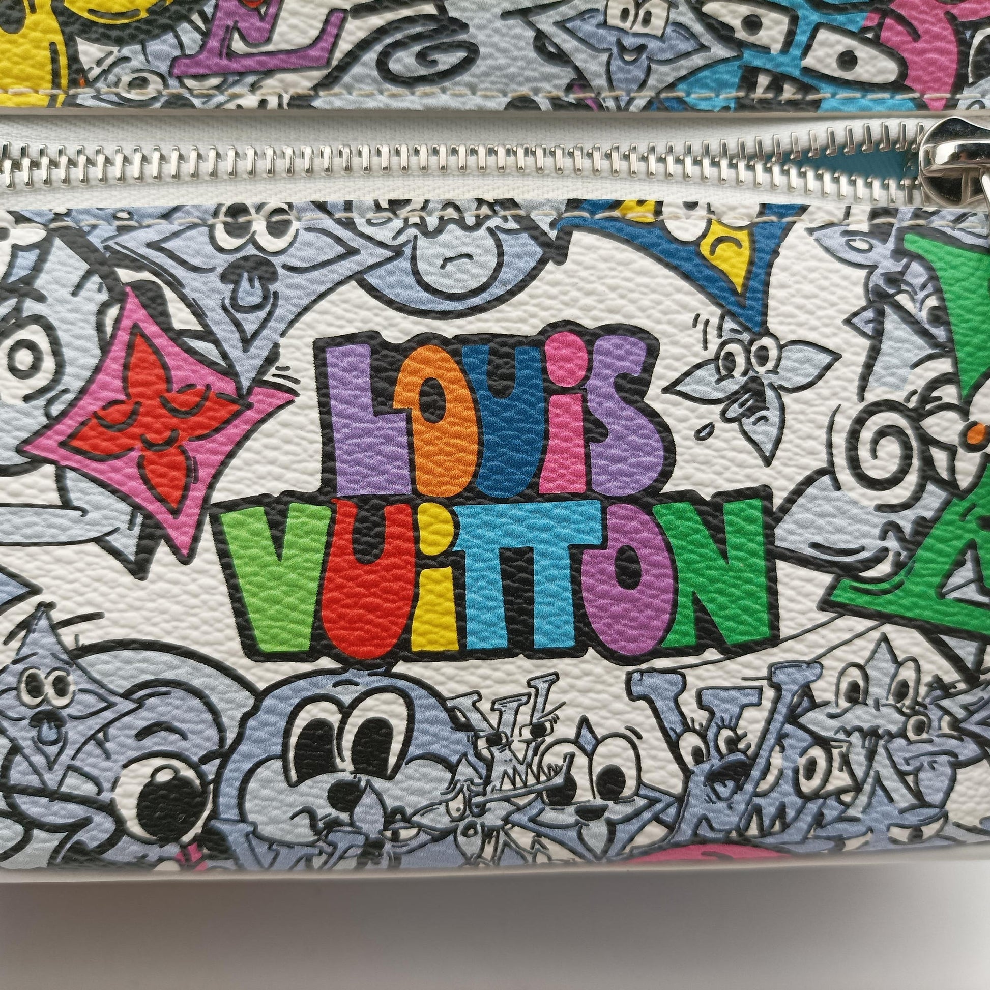 Mini Soft Trunk White×multicolor Monogram Comics M82008 IC Chipミニソフトトランク ホワイト×マルチカラー モノグラムコミック M82008 ICチップ